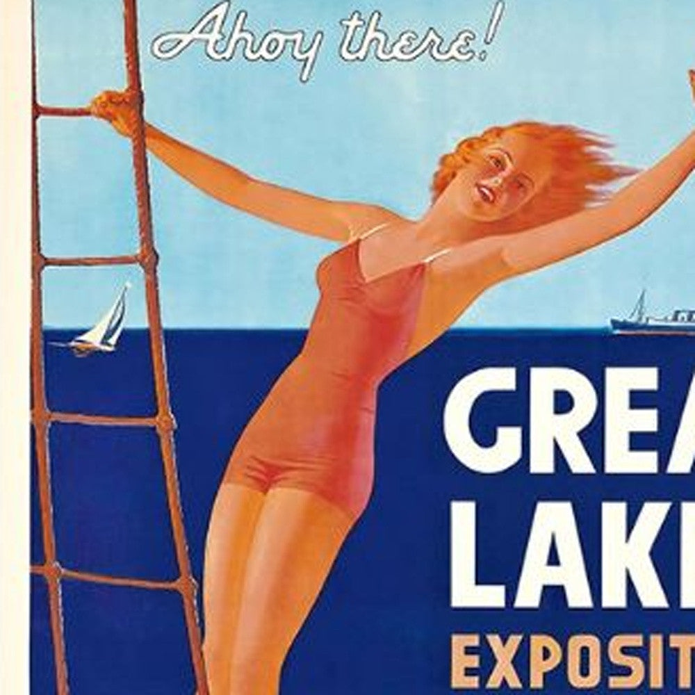 24" X 36" Great Lakes 1937 Vintage Travel Poster Wall Art