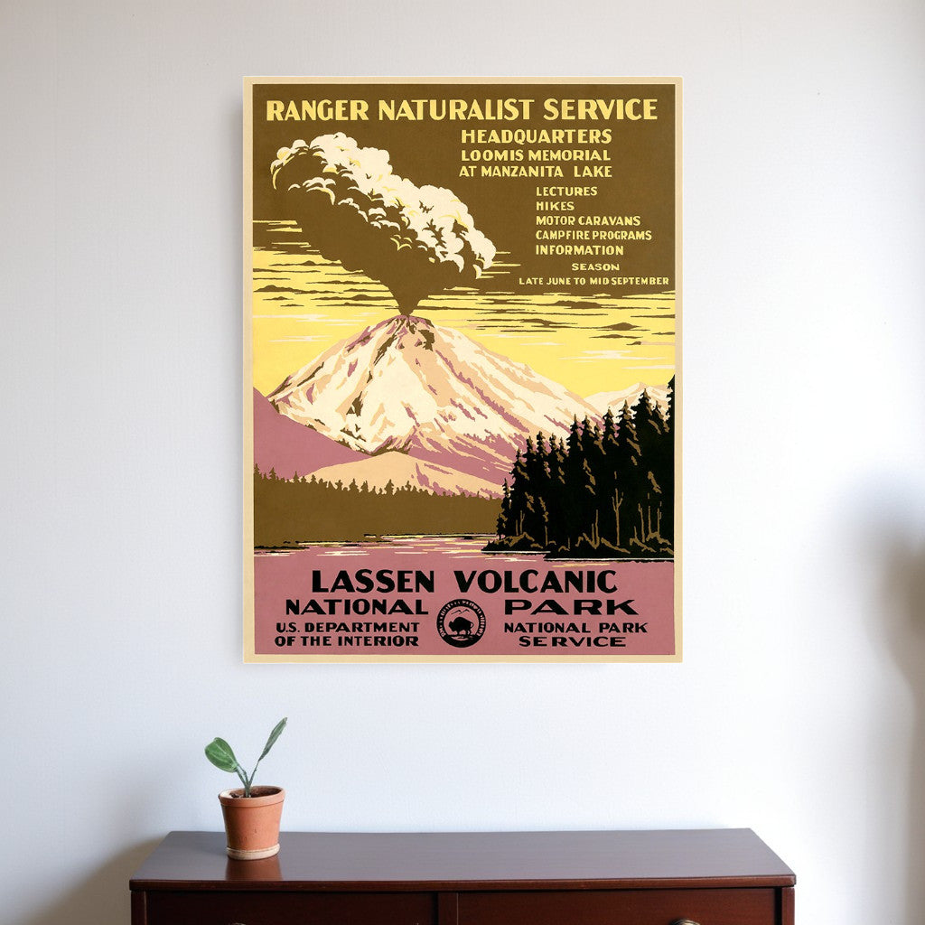 18" X 24" Lassen Volcanic National Park Vintage Travel Poster Wall Art