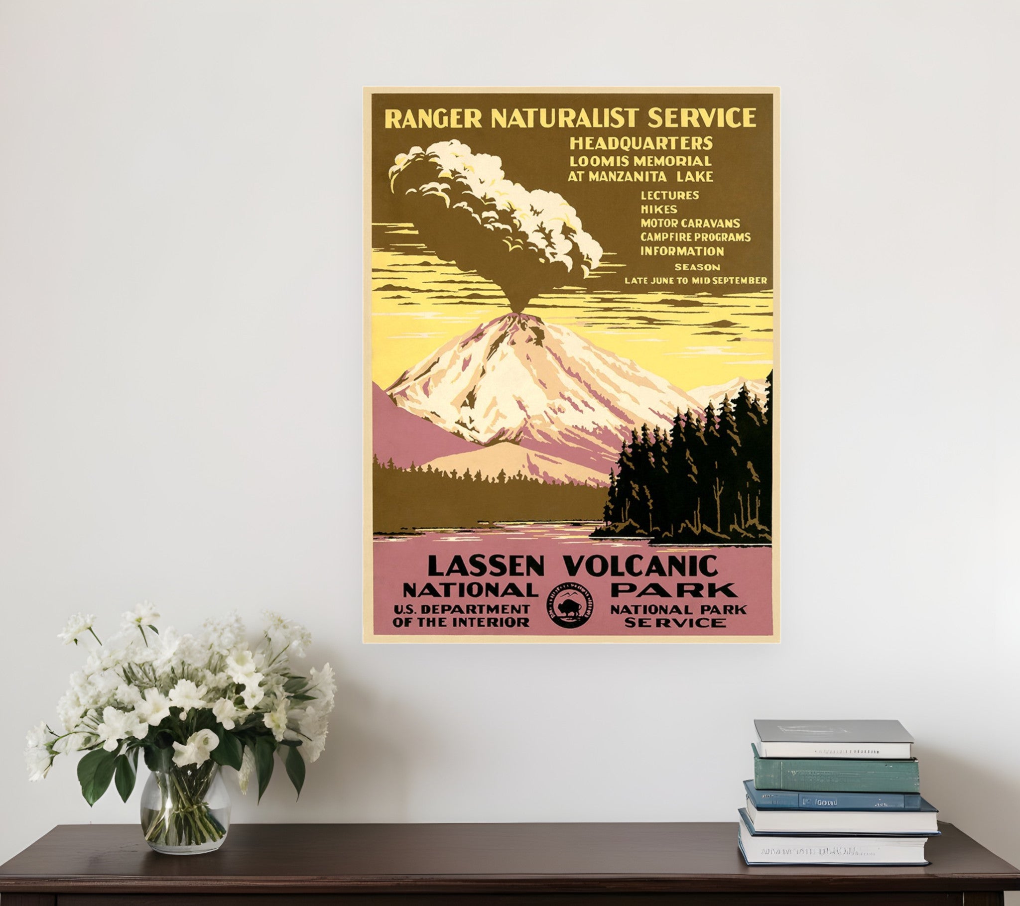 18" X 24" Lassen Volcanic National Park Vintage Travel Poster Wall Art