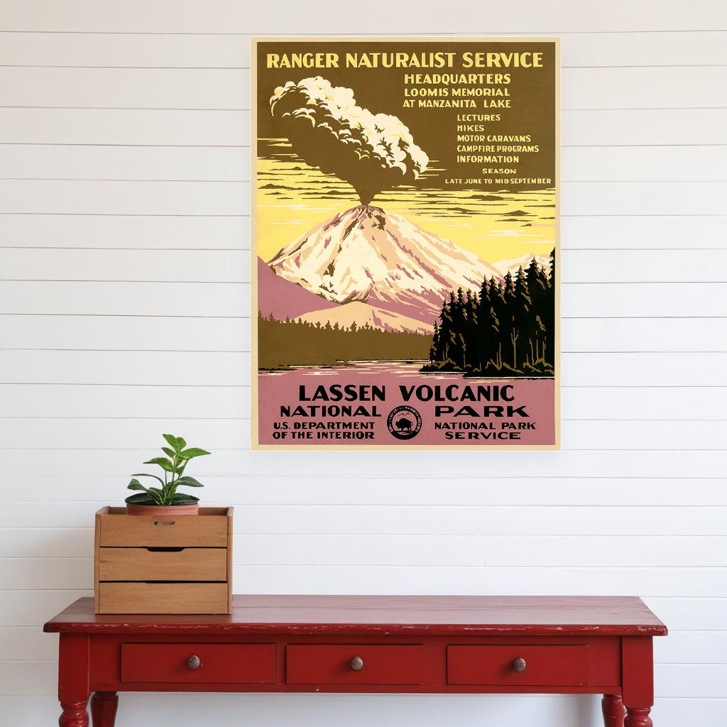 18" X 24" Lassen Volcanic National Park Vintage Travel Poster Wall Art