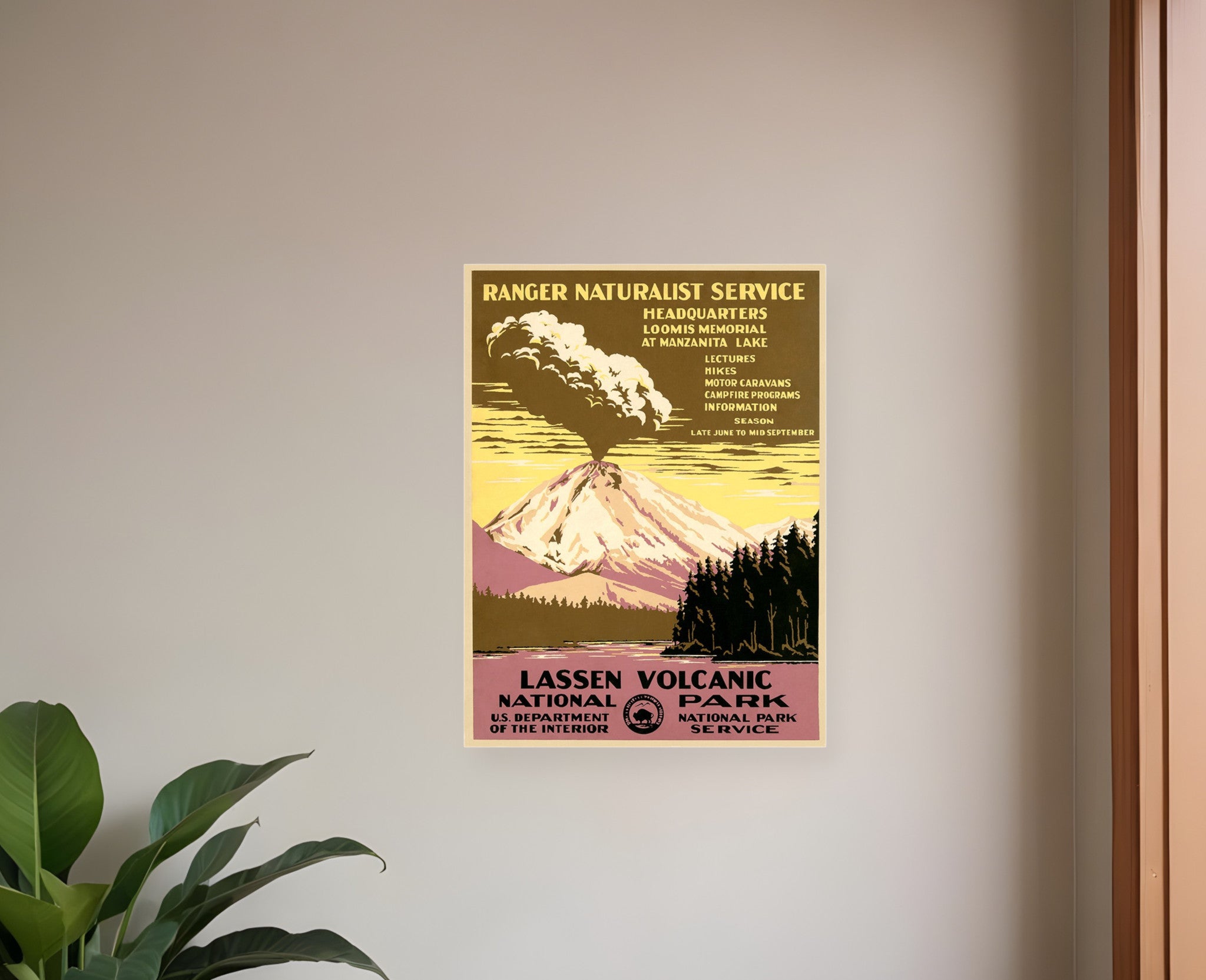 18" X 24" Lassen Volcanic National Park Vintage Travel Poster Wall Art