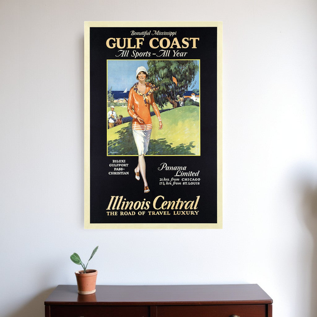 Gulf Coast Golf 1932 Vintage Travel Unframed Print Wall Art