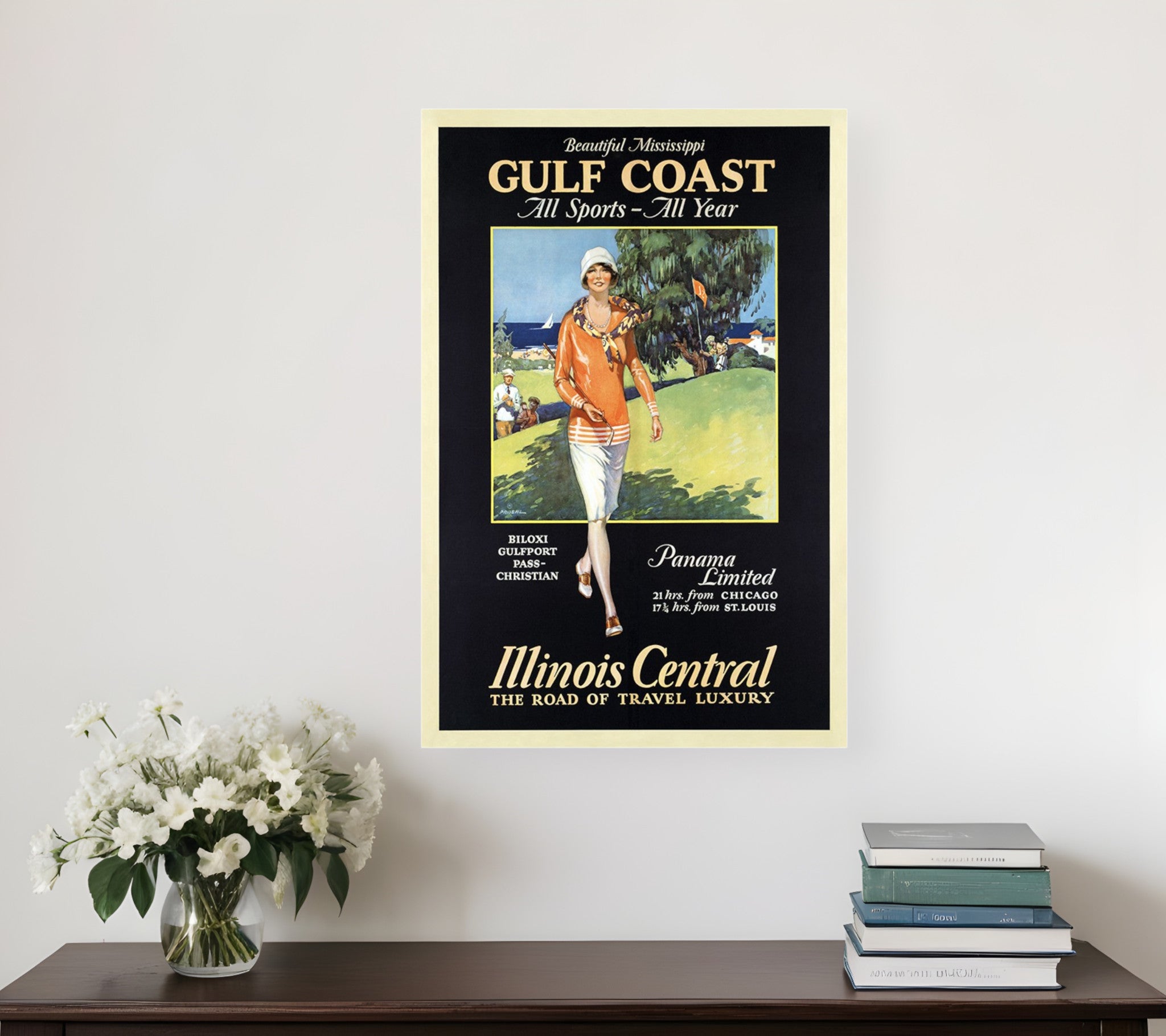 Gulf Coast Golf 1932 Vintage Travel Unframed Print Wall Art