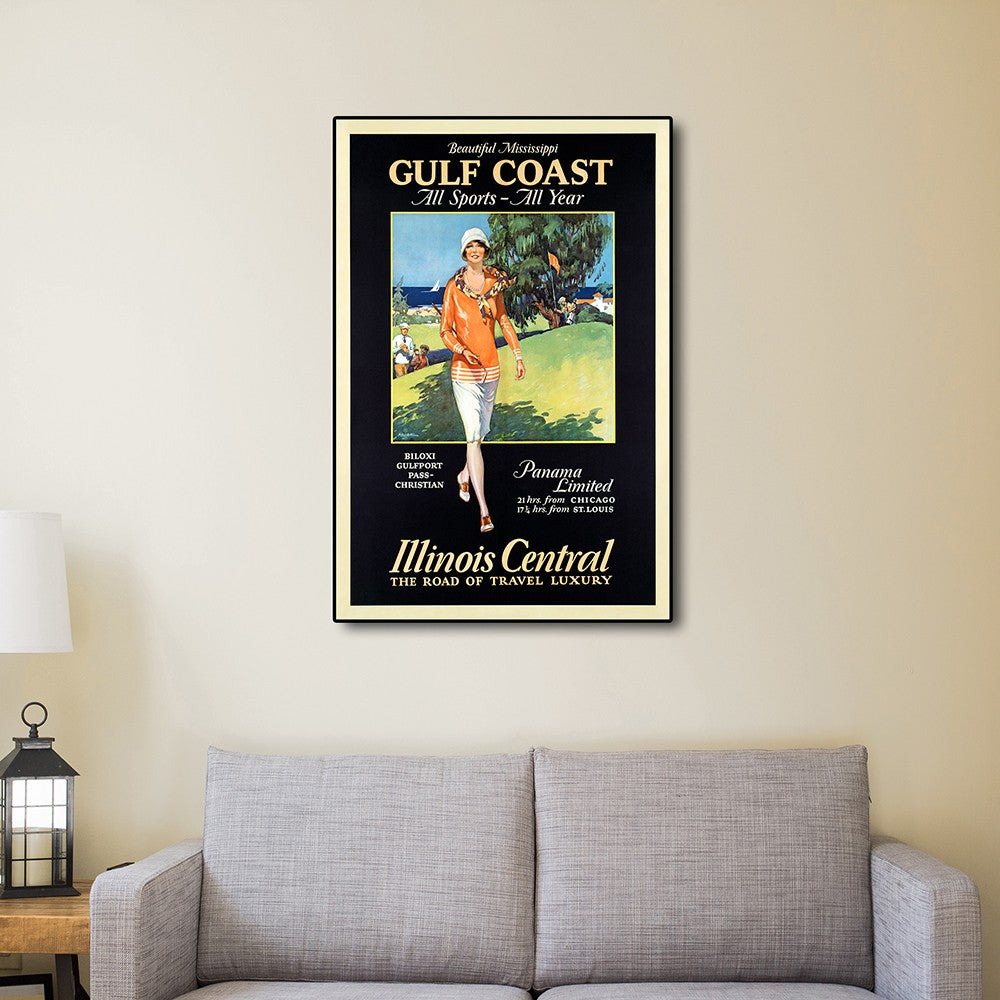 Gulf Coast Golf 1932 Vintage Travel Unframed Print Wall Art