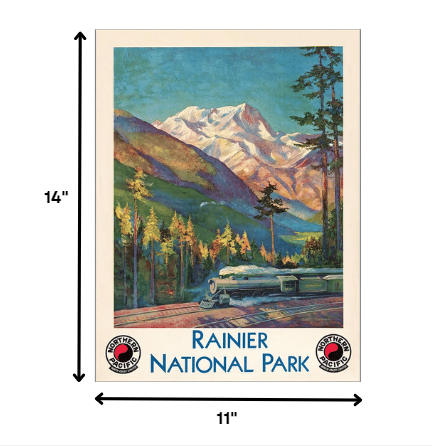 36" X 48" Rainier National Park C1920S Vintage Travel Poster Wall Art