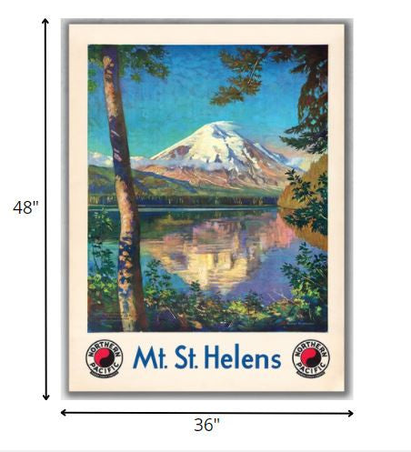 36" X 48" Mt. St. Helens C1920S Vintage Travel Poster Wall Art