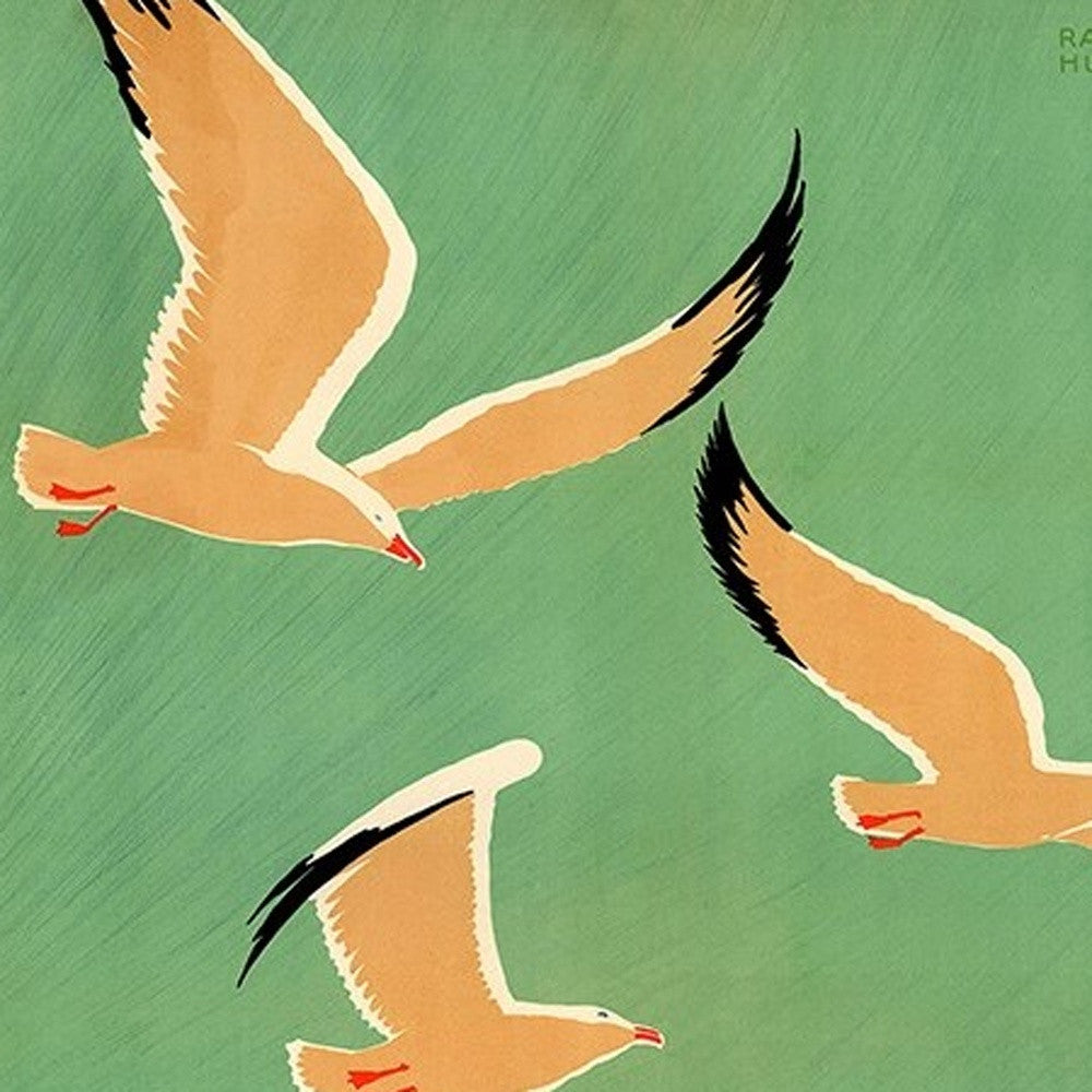 24" X 36" Birds Over Lake Michigan C1929 Vintage Travel Poster Wall Art