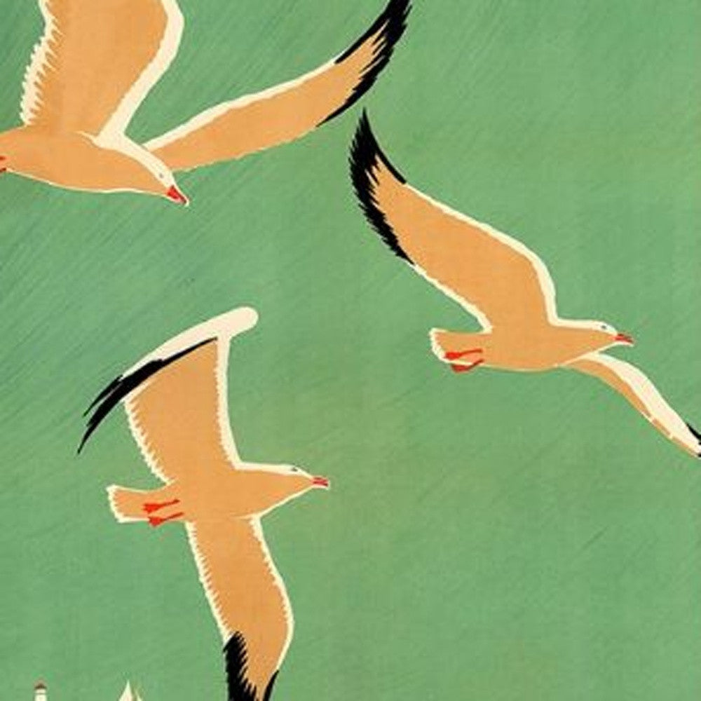 24" X 36" Birds Over Lake Michigan C1929 Vintage Travel Poster Wall Art