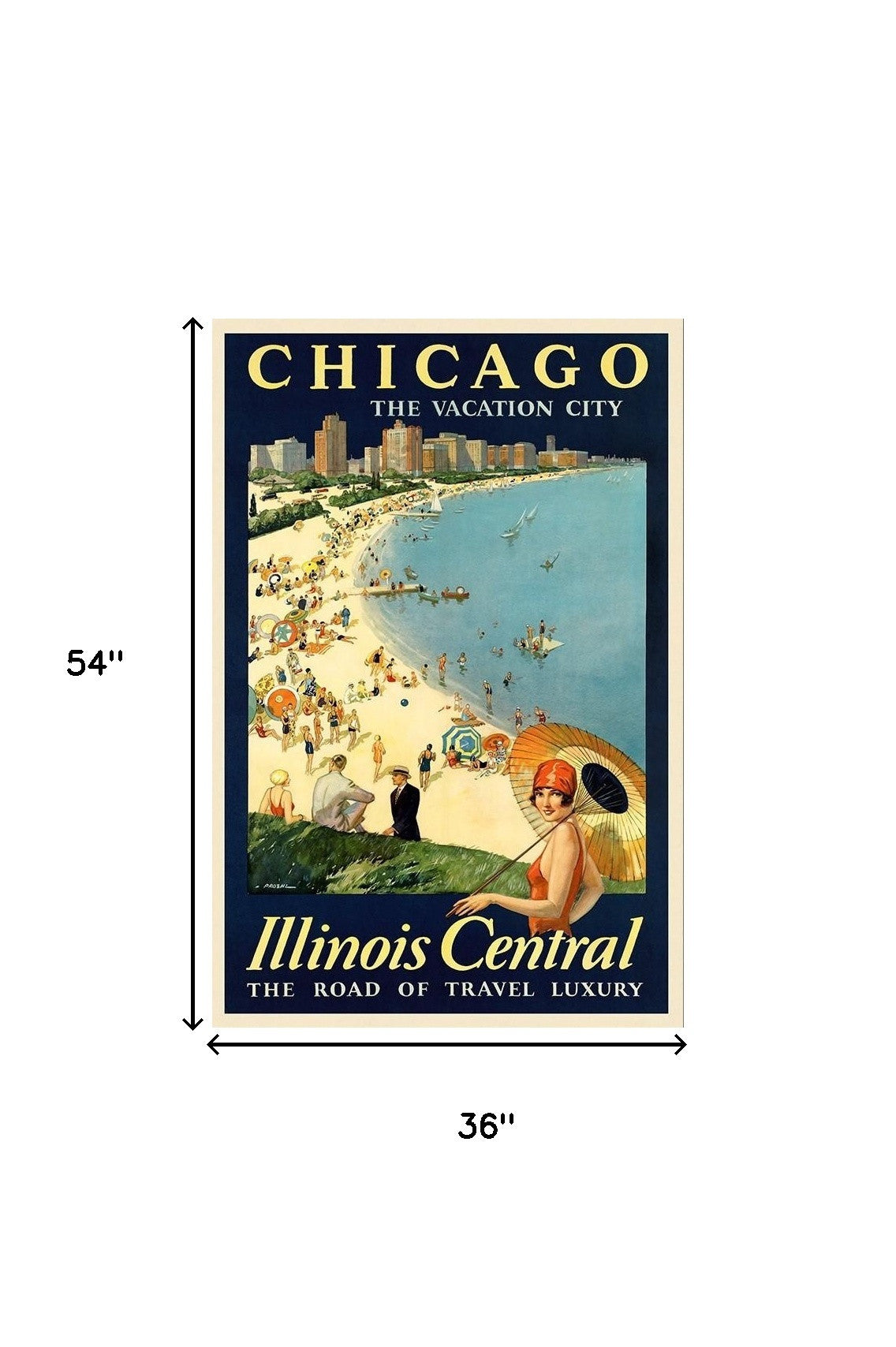 Vintage 1929 Chicago Vacation Travel Unframed Print Wall Art