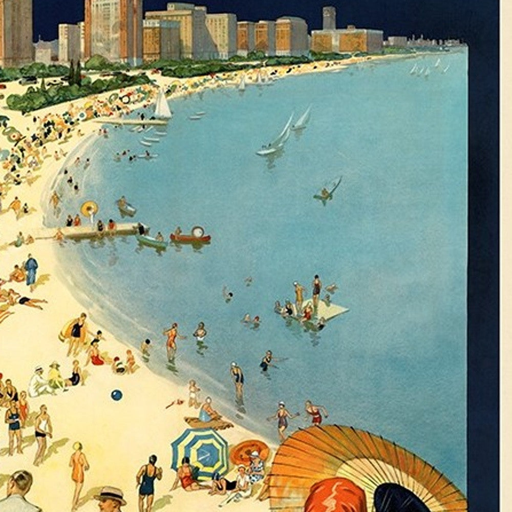 Vintage 1929 Chicago Vacation Travel Unframed Print Wall Art