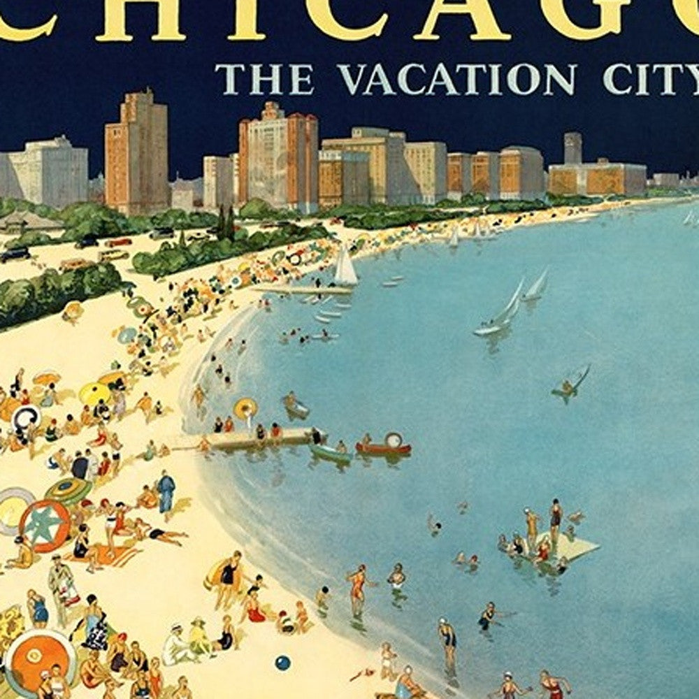 Vintage 1929 Chicago Vacation Travel Unframed Print Wall Art