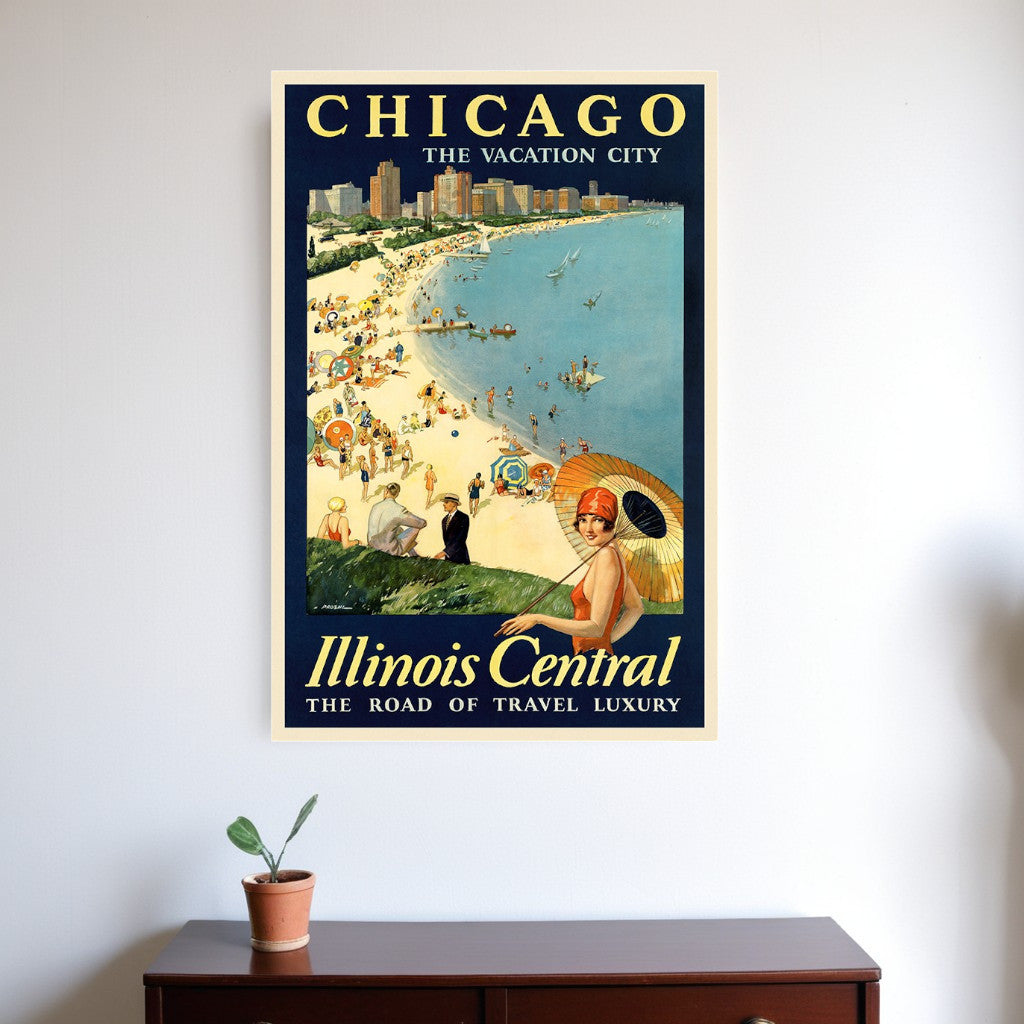 Vintage 1929 Chicago Vacation Travel Unframed Print Wall Art