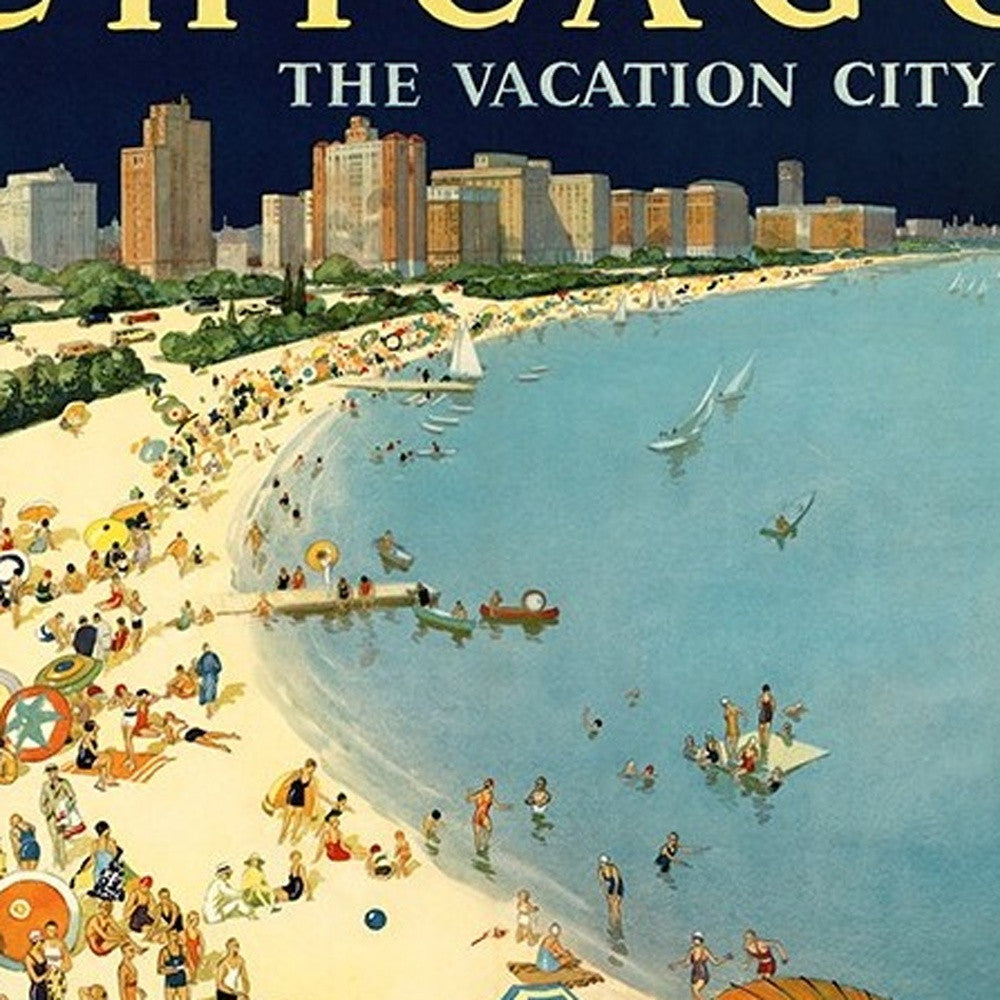 Vintage 1929 Chicago Vacation Travel Unframed Print Wall Art