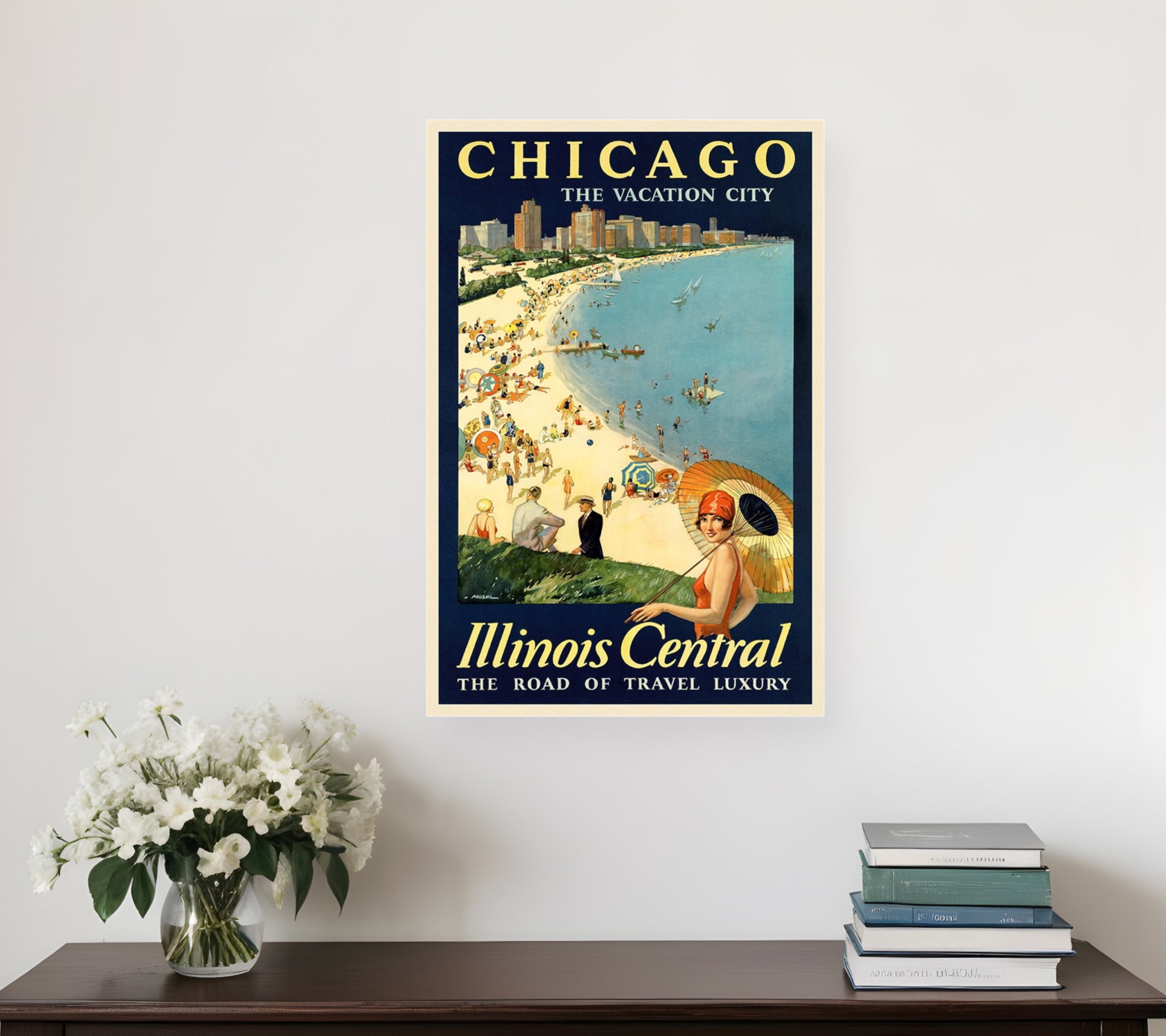 Vintage 1929 Chicago Vacation Travel Unframed Print Wall Art