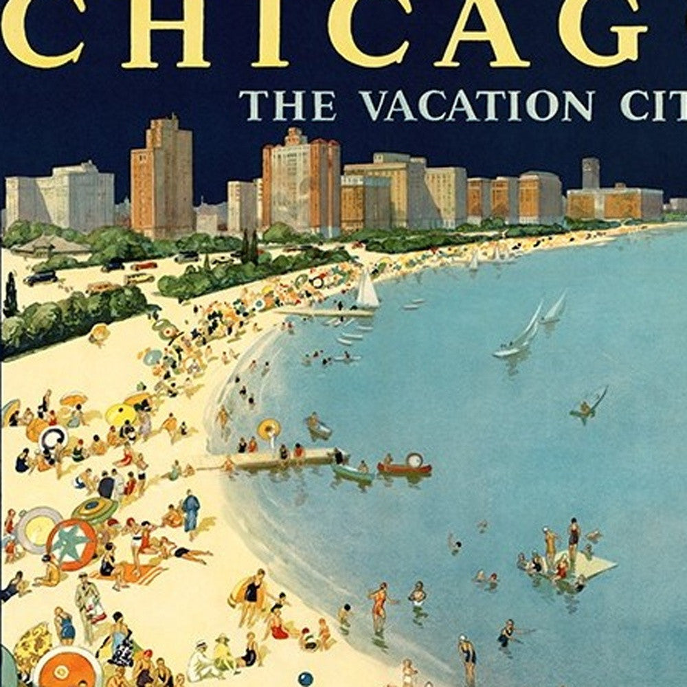 Vintage 1929 Chicago Vacation Travel Unframed Print Wall Art