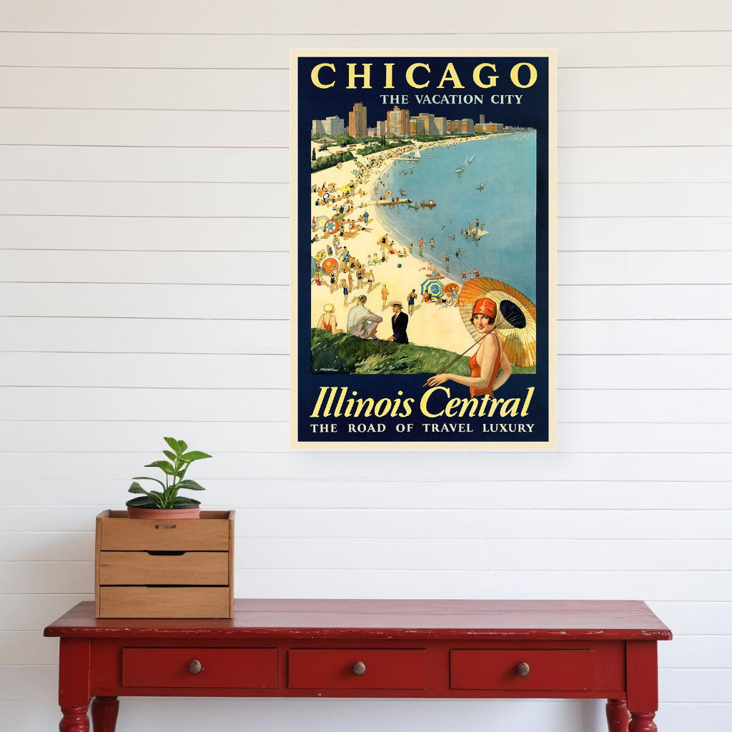 Vintage 1929 Chicago Vacation Travel Unframed Print Wall Art