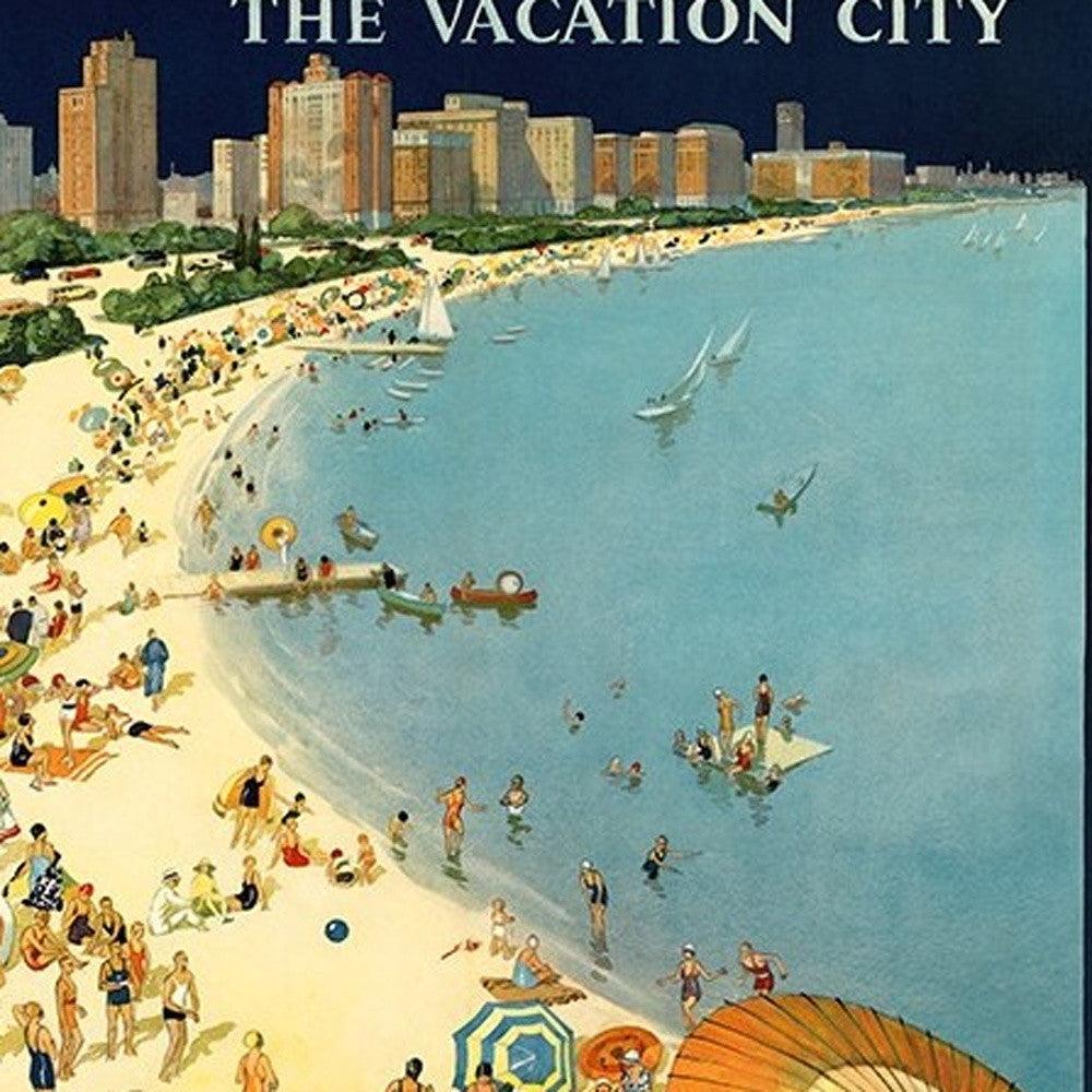 Vintage 1929 Chicago Vacation Travel Unframed Print Wall Art