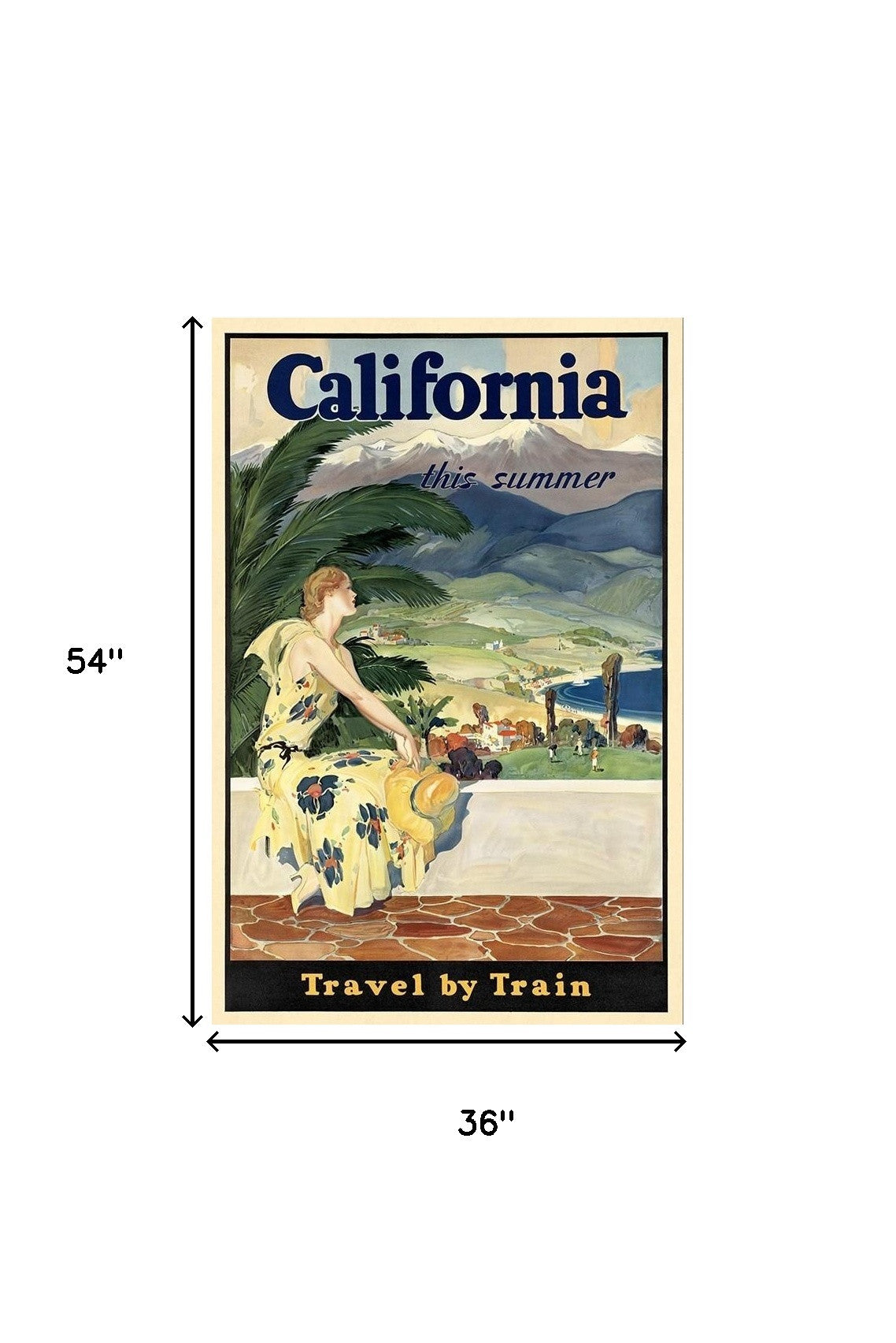 Vintage 1934 California Travel Unframed Print Wall Art