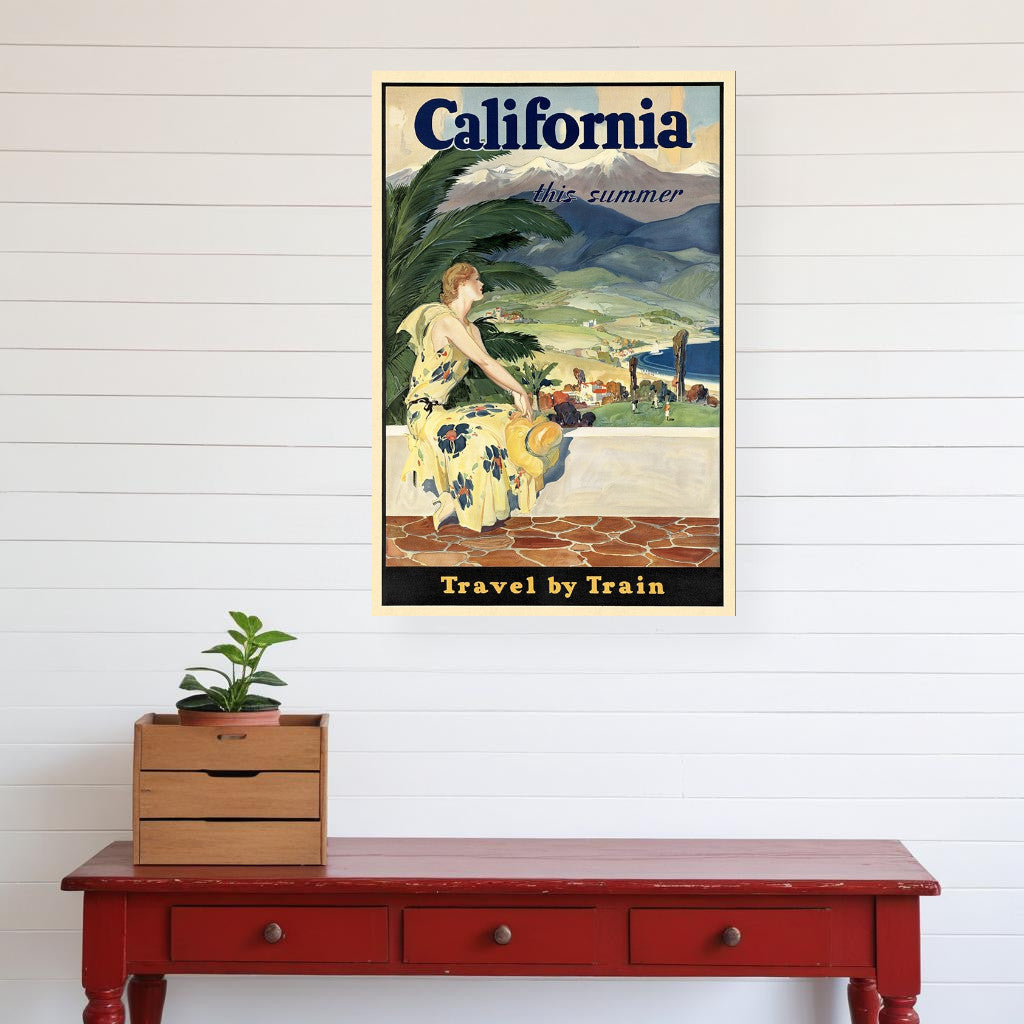 Vintage 1934 California Travel Unframed Print Wall Art