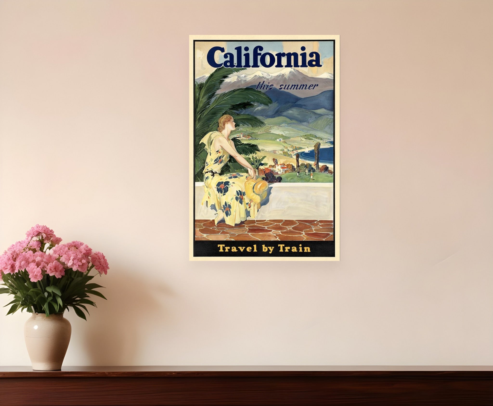 Vintage 1934 California Travel Unframed Print Wall Art