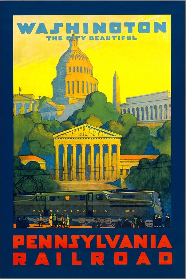 Washington Dc Vintage Travel Unframed Print Wall Art