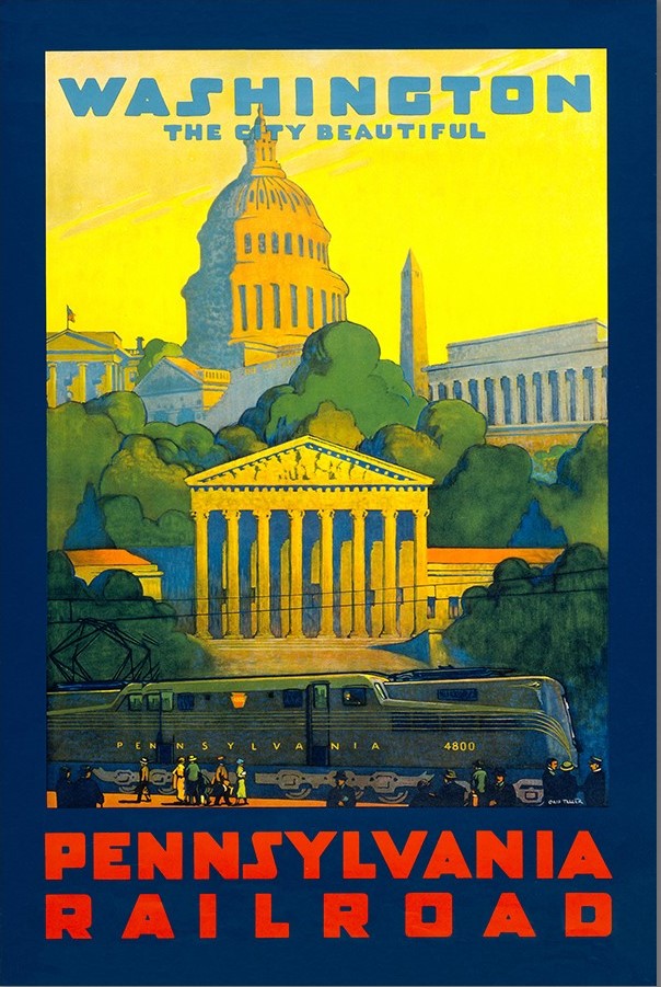 Washington Dc Vintage Travel Unframed Print Wall Art