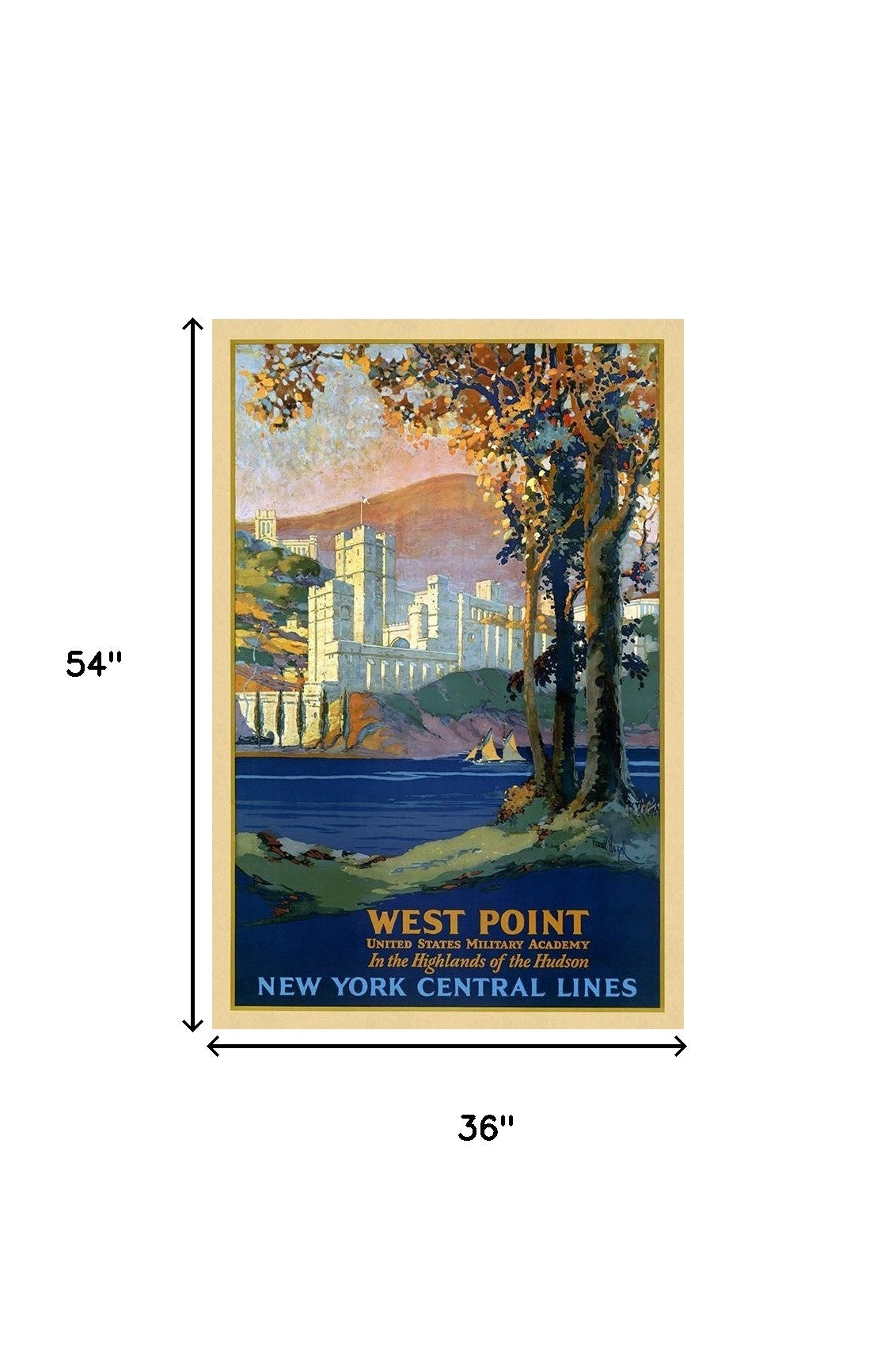 West Point New York Vintage Travel Unframed Print Wall Art