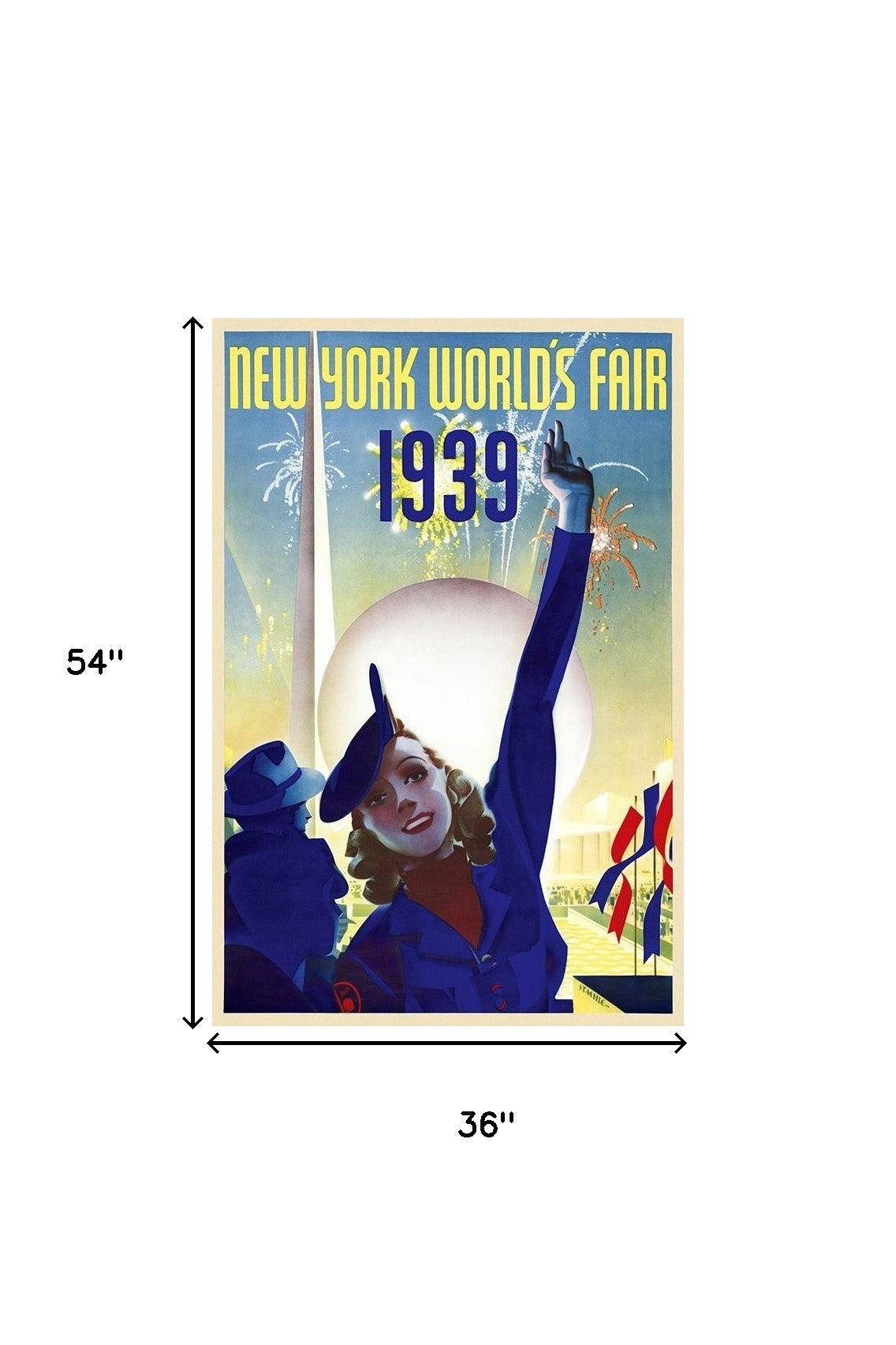 New York 1939 World's Fair Vintage Travel Unframed Print Wall Art