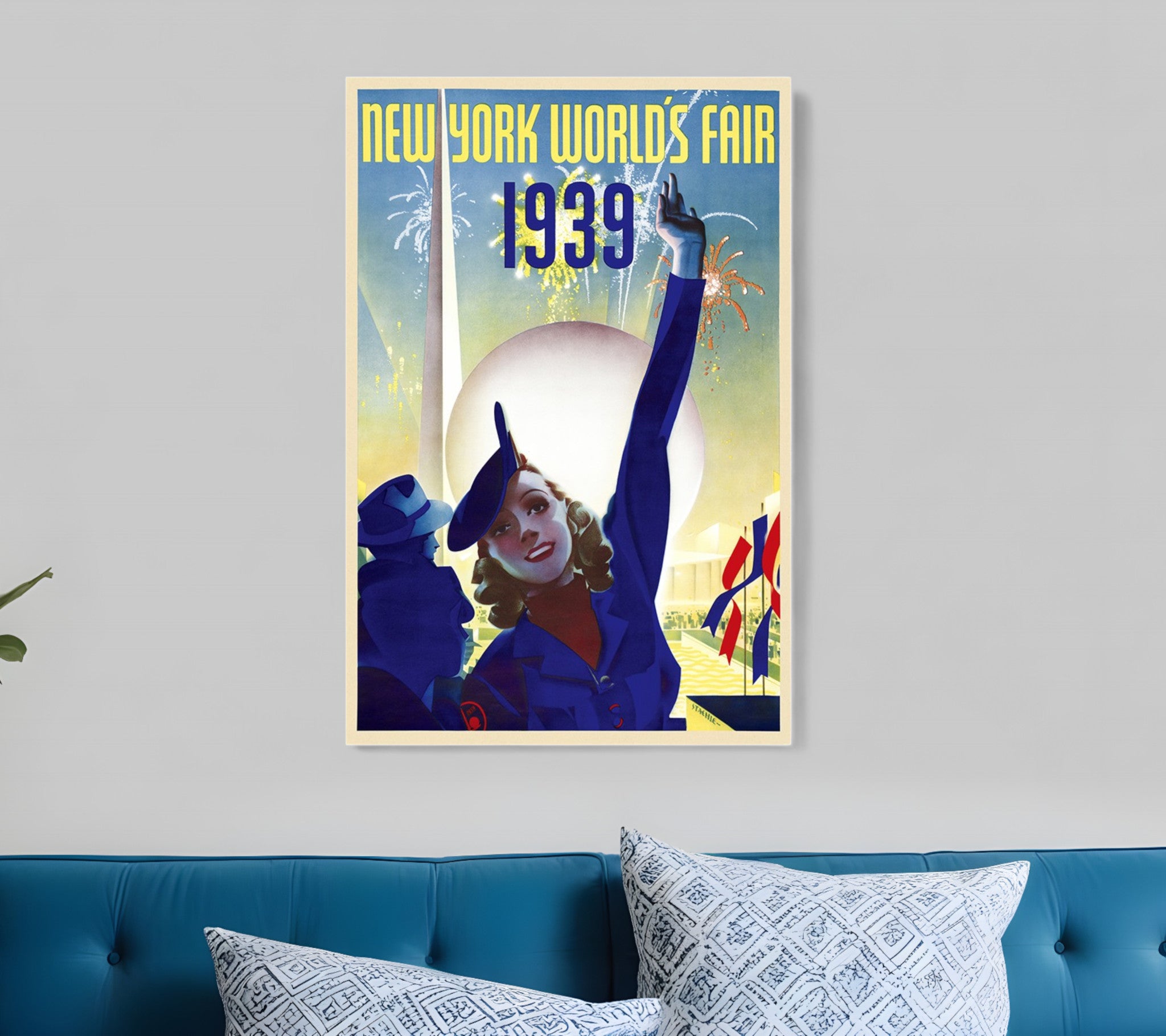 New York 1939 World's Fair Vintage Travel Unframed Print Wall Art