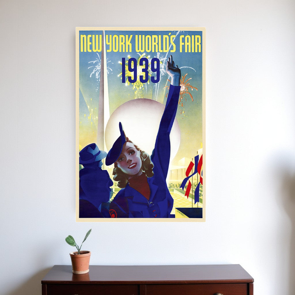 New York 1939 World's Fair Vintage Travel Unframed Print Wall Art