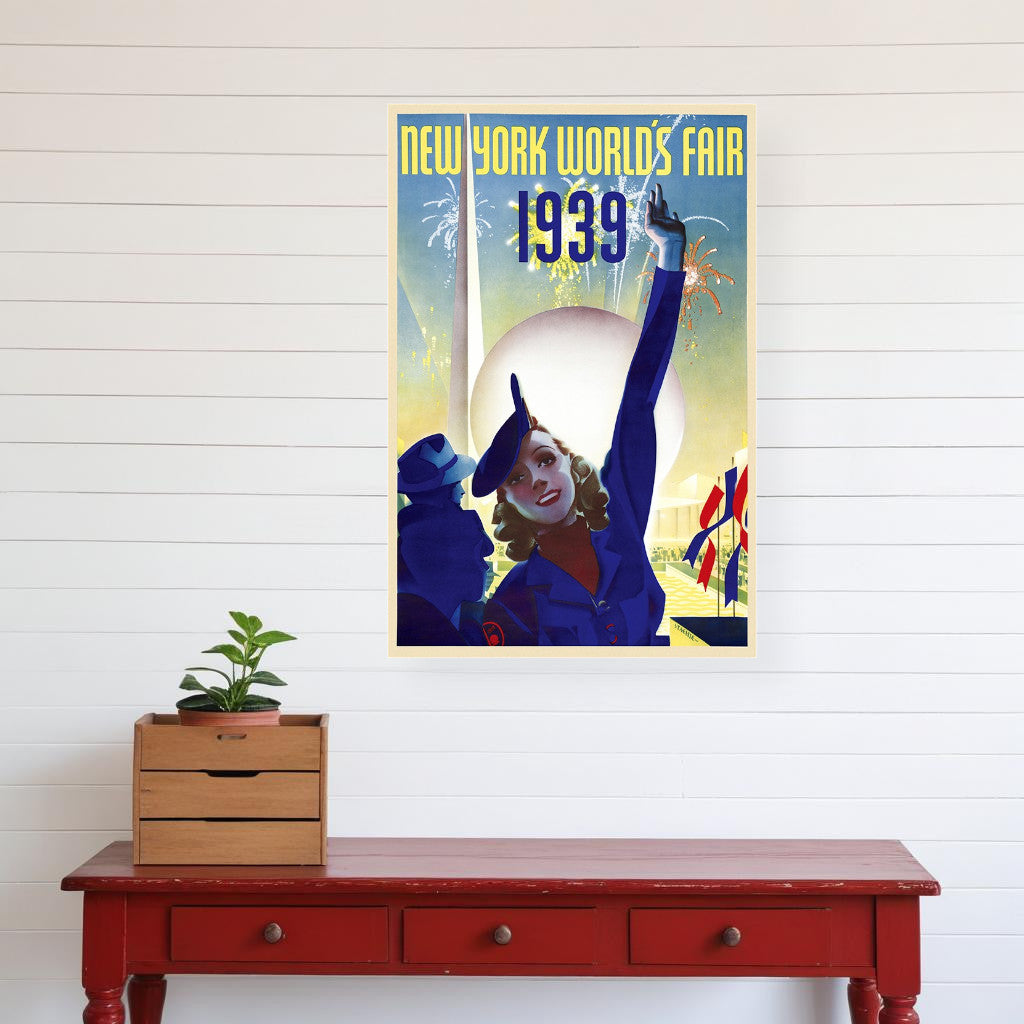 New York 1939 World's Fair Vintage Travel Unframed Print Wall Art