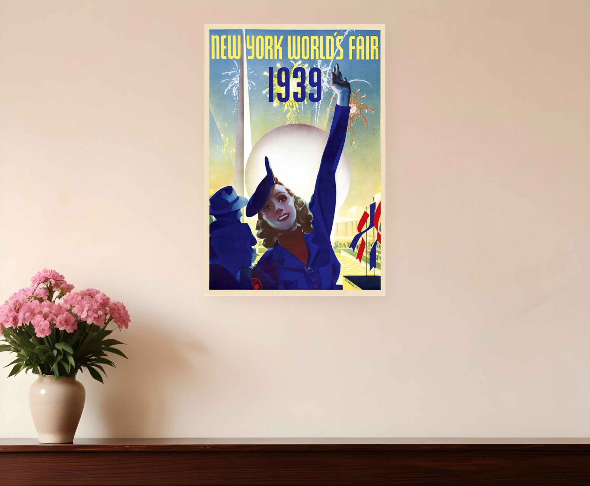 New York 1939 World's Fair Vintage Travel Unframed Print Wall Art