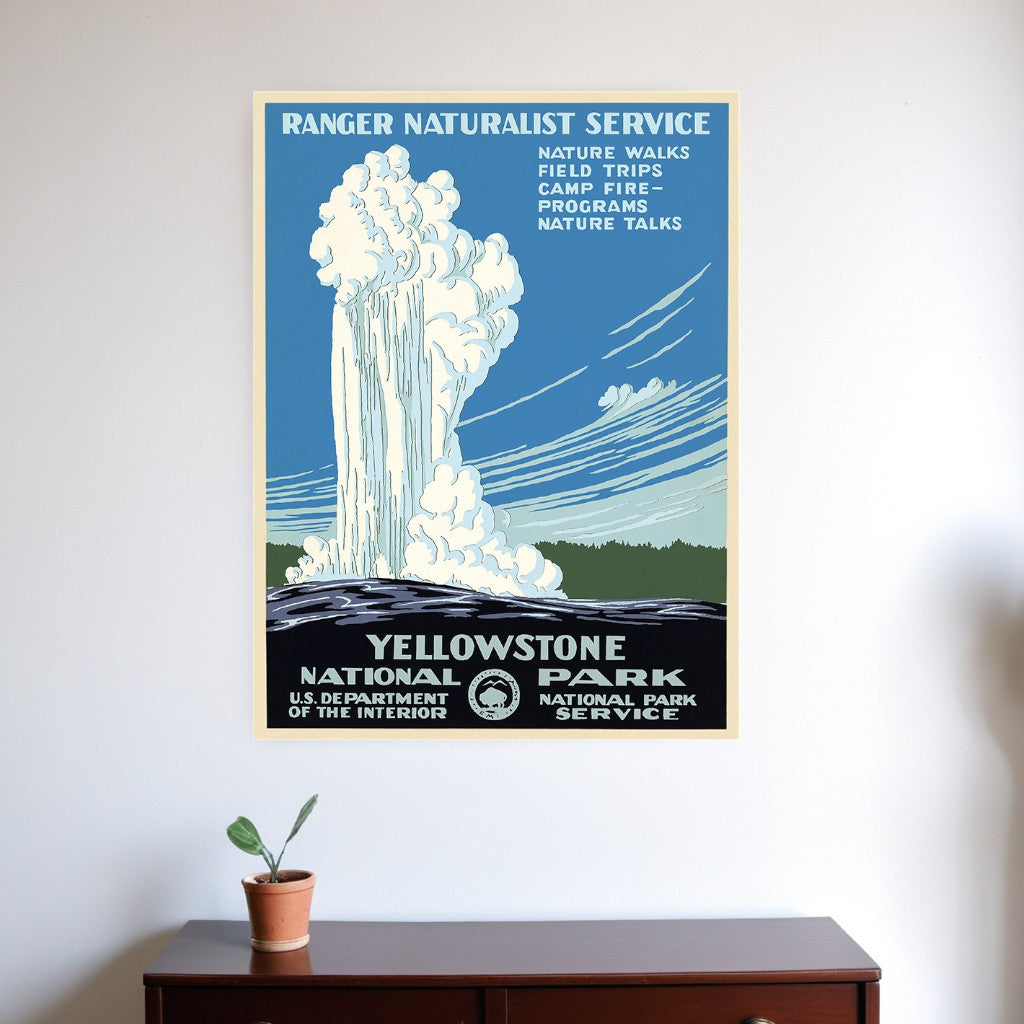 36" x 48" Yellowstone National Park c1938 Vintage Travel Poster Wall Art