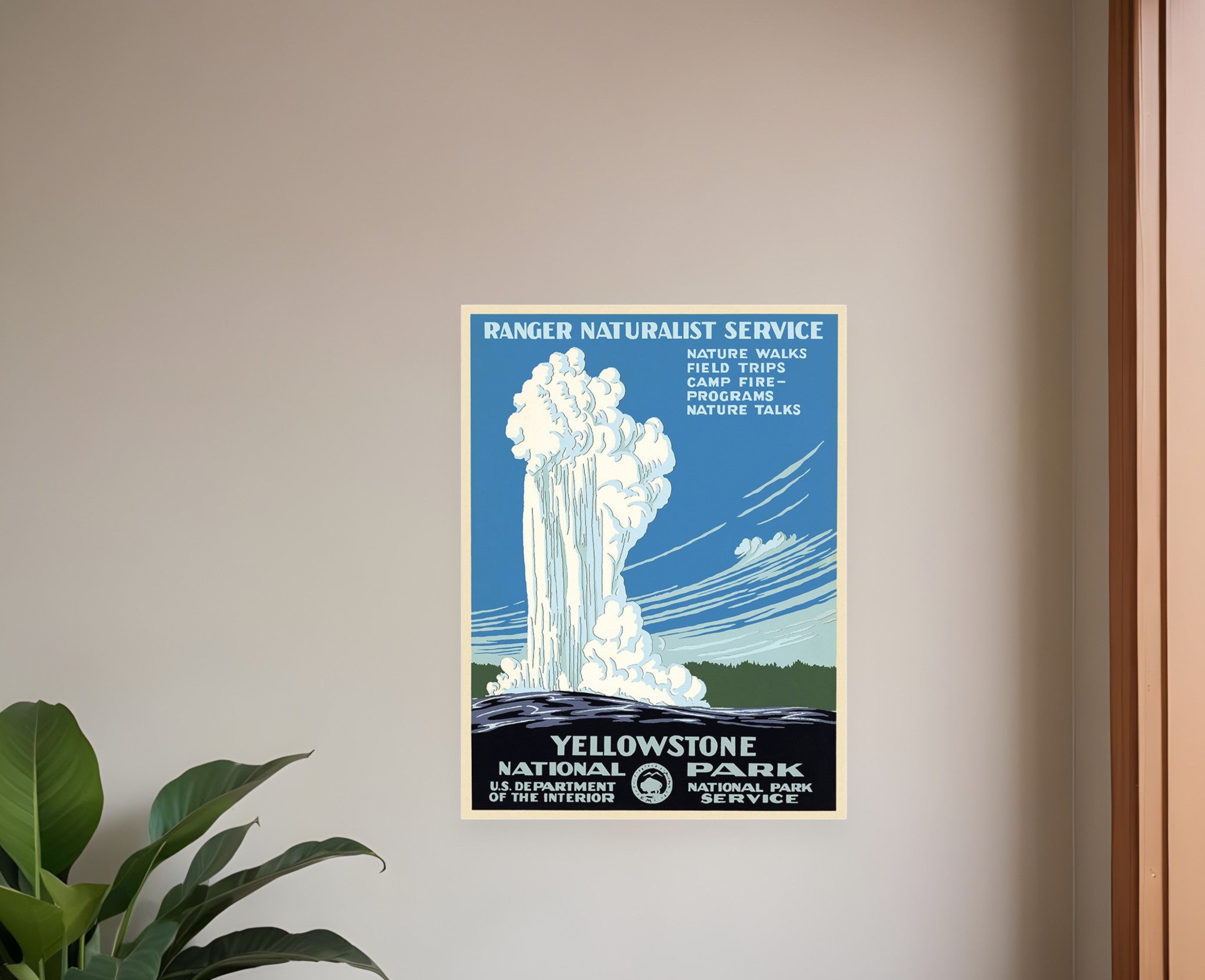 36" x 48" Yellowstone National Park c1938 Vintage Travel Poster Wall Art