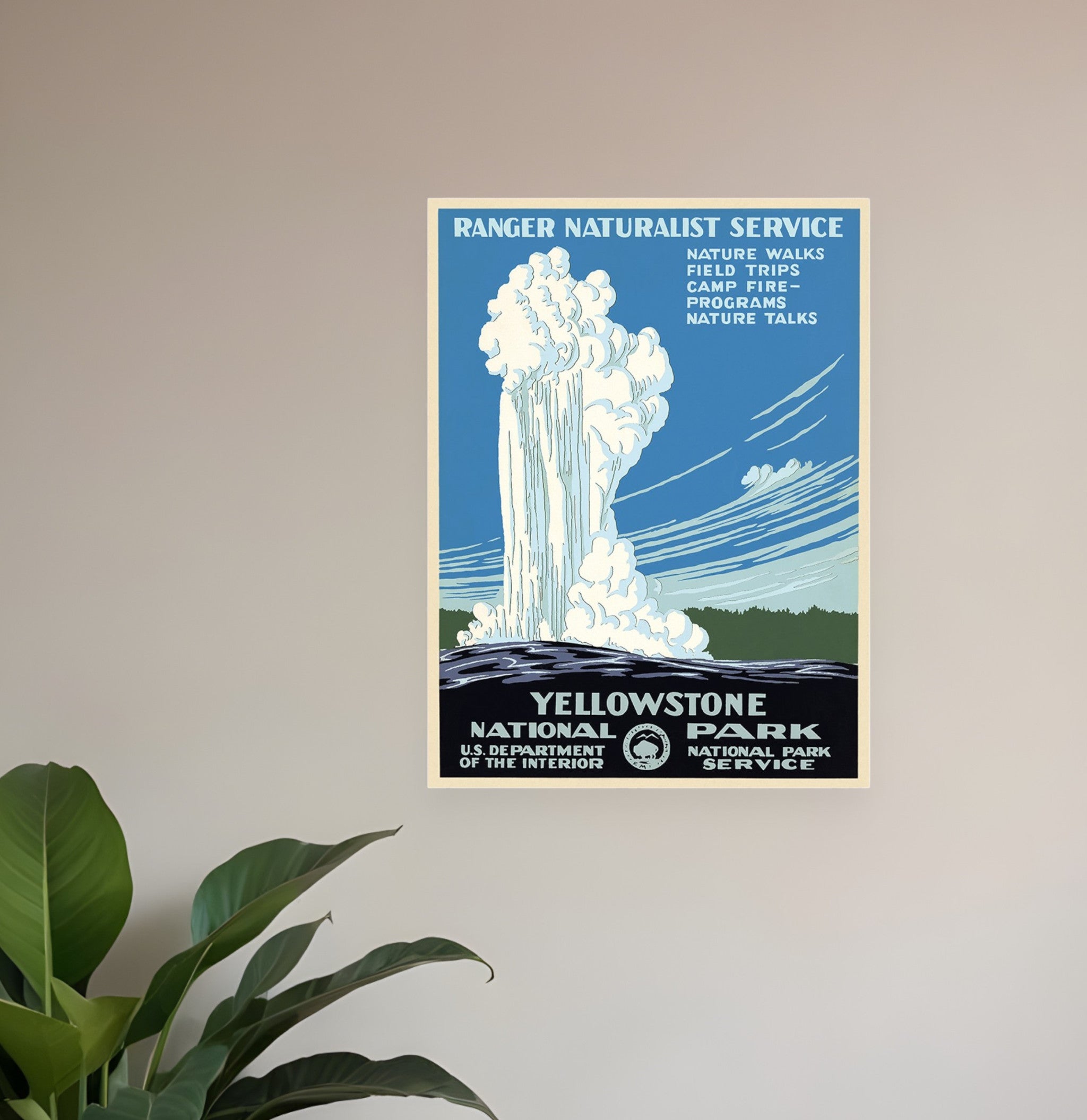 36" x 48" Yellowstone National Park c1938 Vintage Travel Poster Wall Art