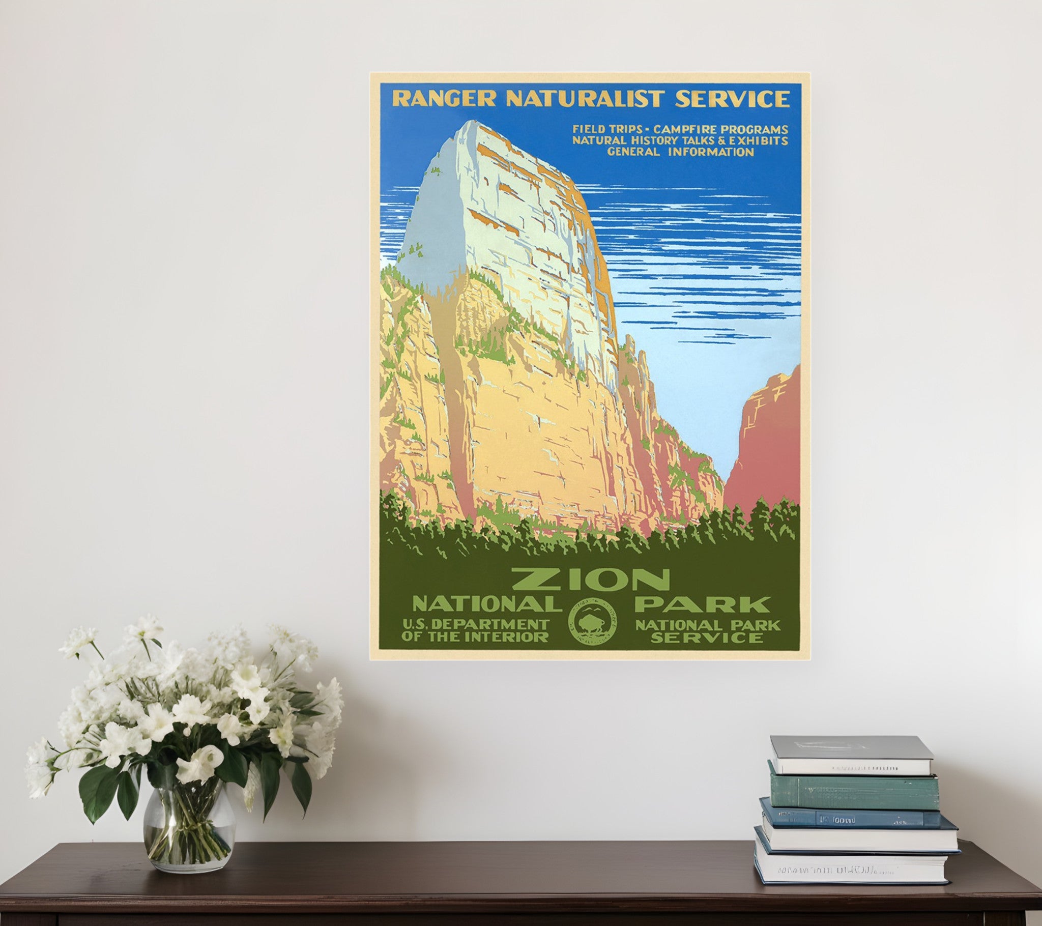 36" x 48" Zion National Park c1938 Vintage Travel Poster Wall Art