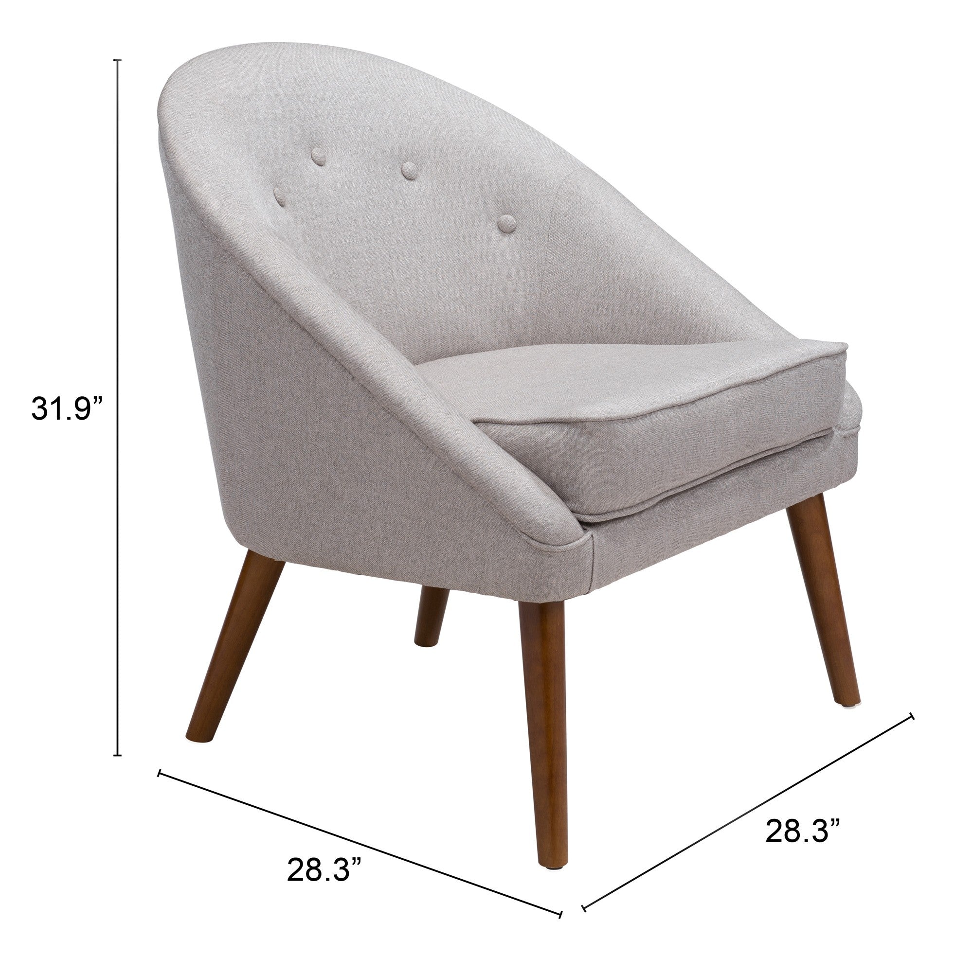 Light Gray Wooden Deep Chair