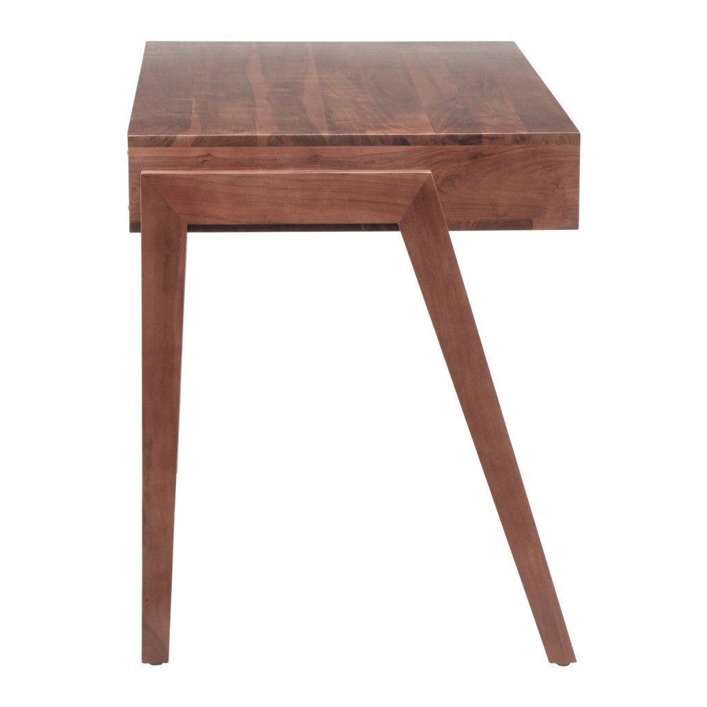 46" Brown Birch Solid Wood Writing Desk