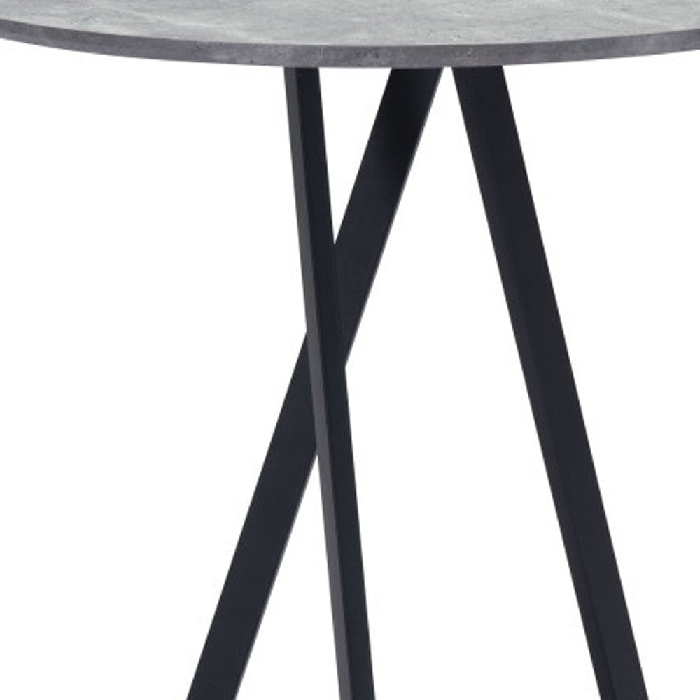 32" Gray and Black Rounded Steel Bar Table