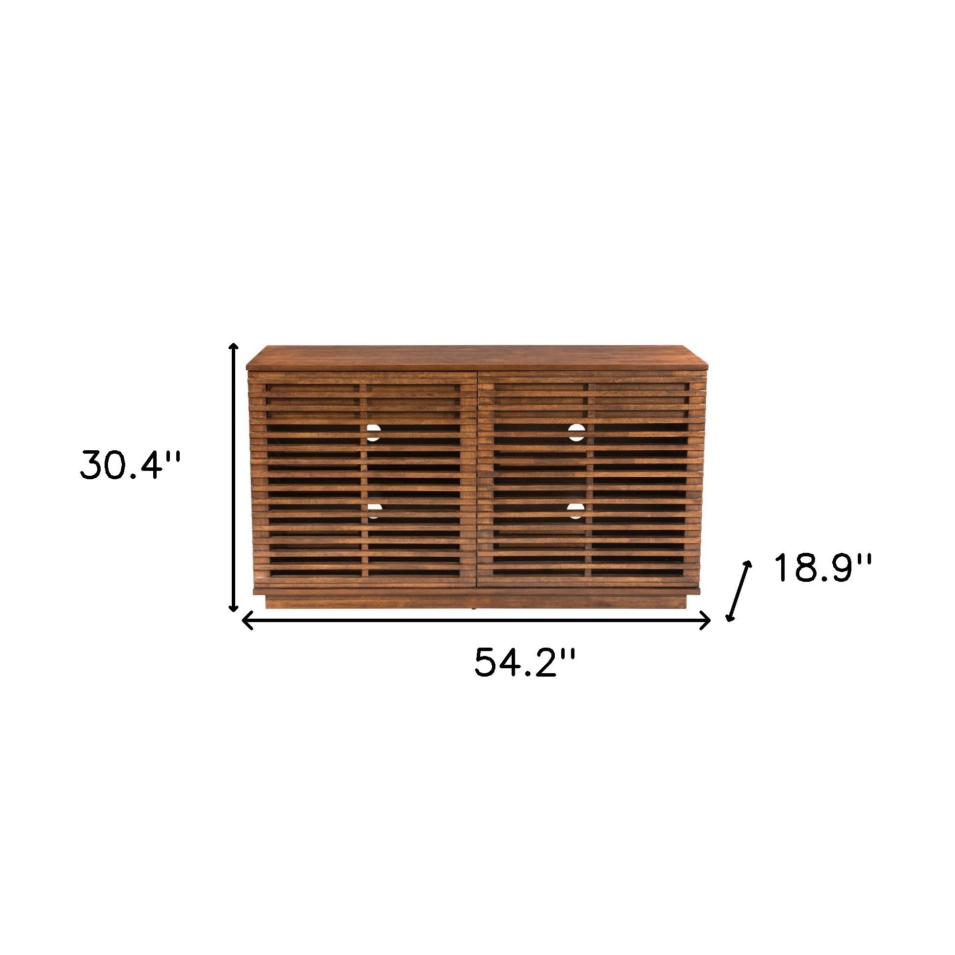 54" Walnut Modern Retro Grooves TV Media Center