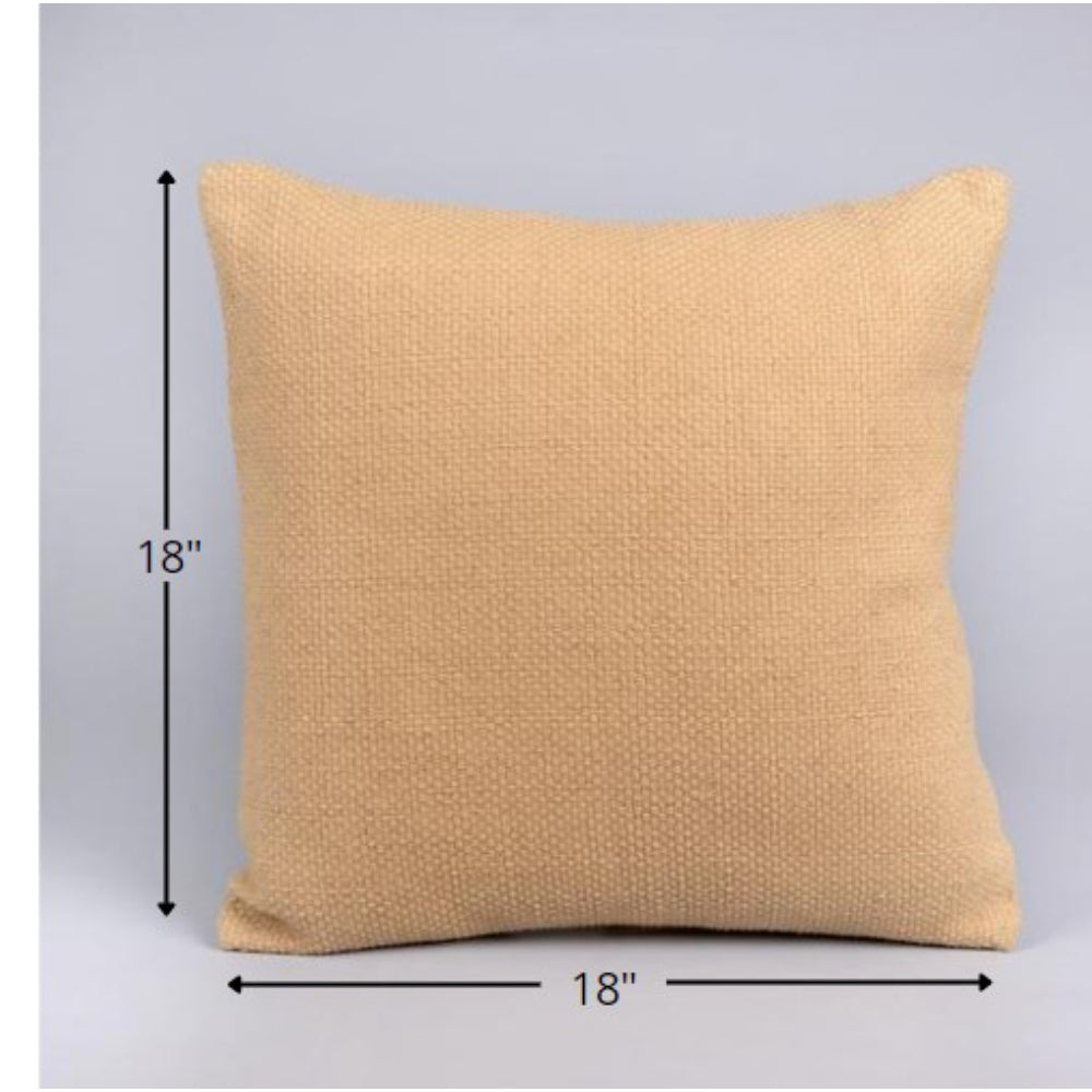 Pale Natural Textured Weave Throw Pillow