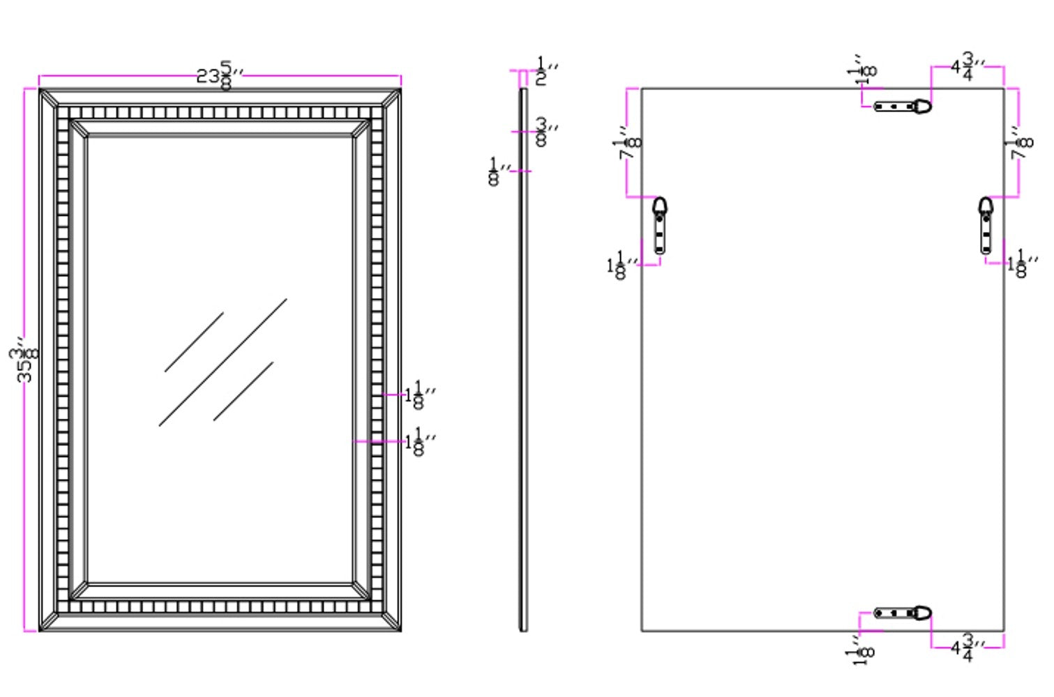 Silver Rectangle Accent Glass Mirror