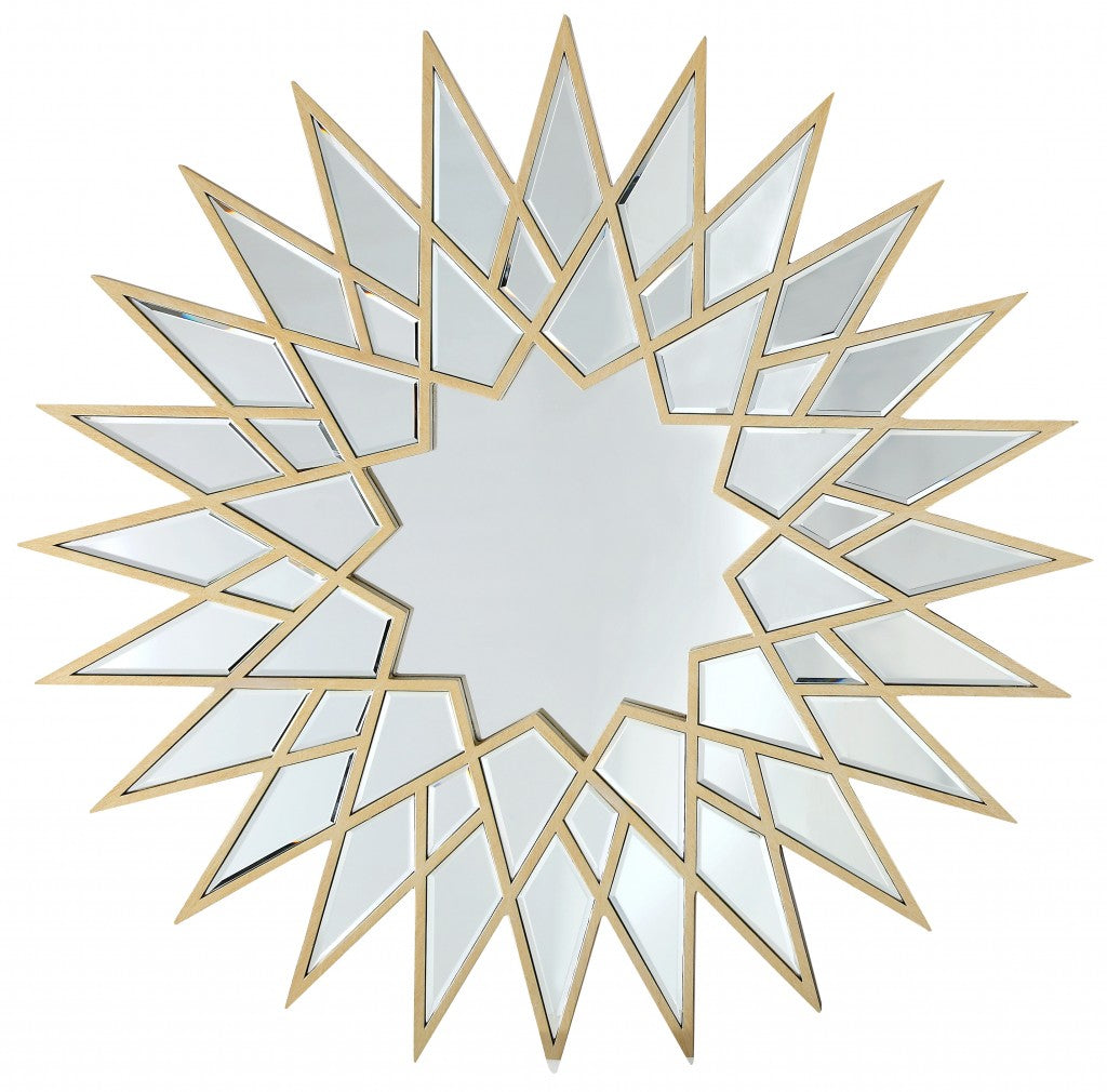 Gold Sunburst Accent Metal Mirror