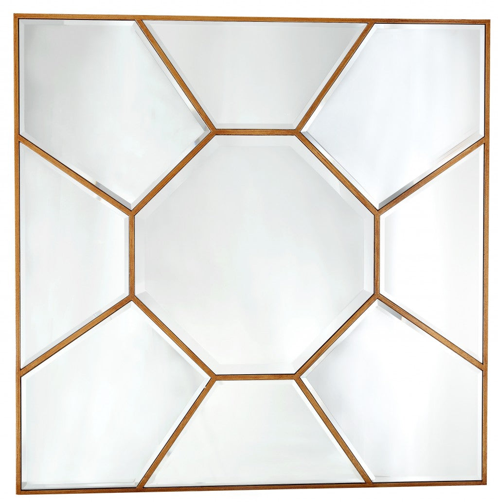 Gold Square Accent Metal Mirror