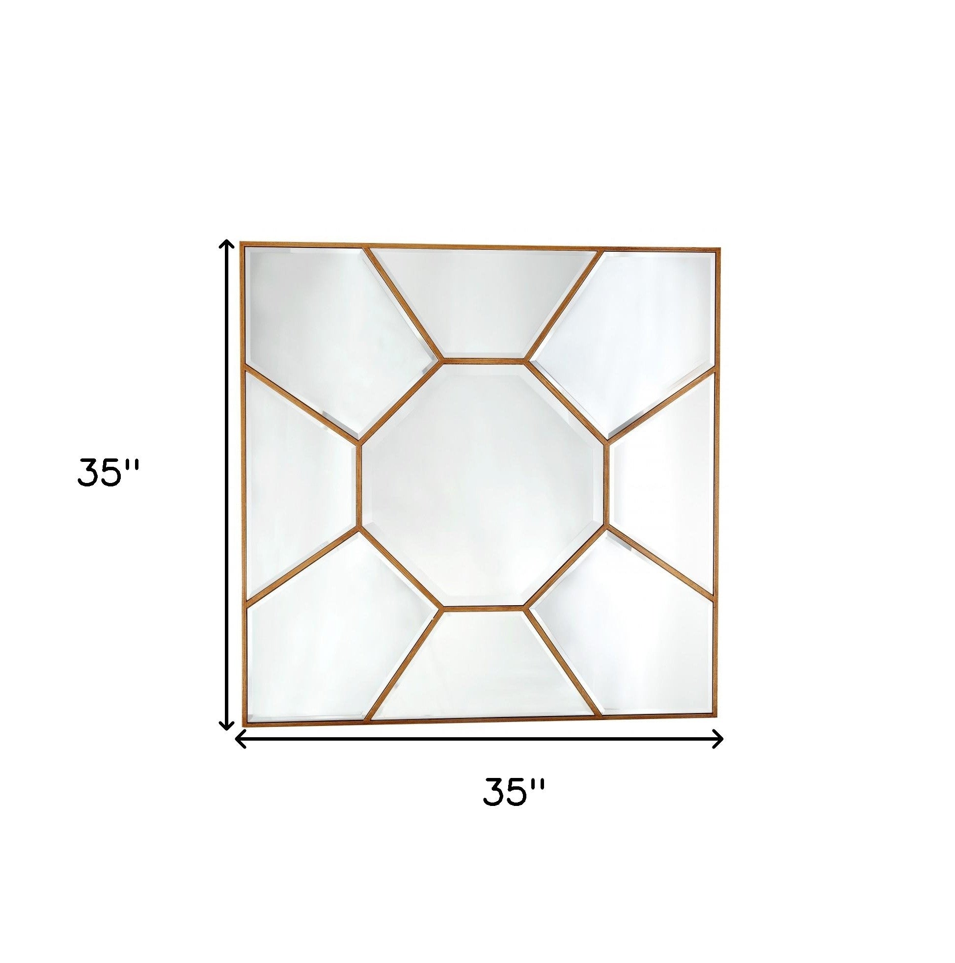 Gold Square Accent Metal Mirror