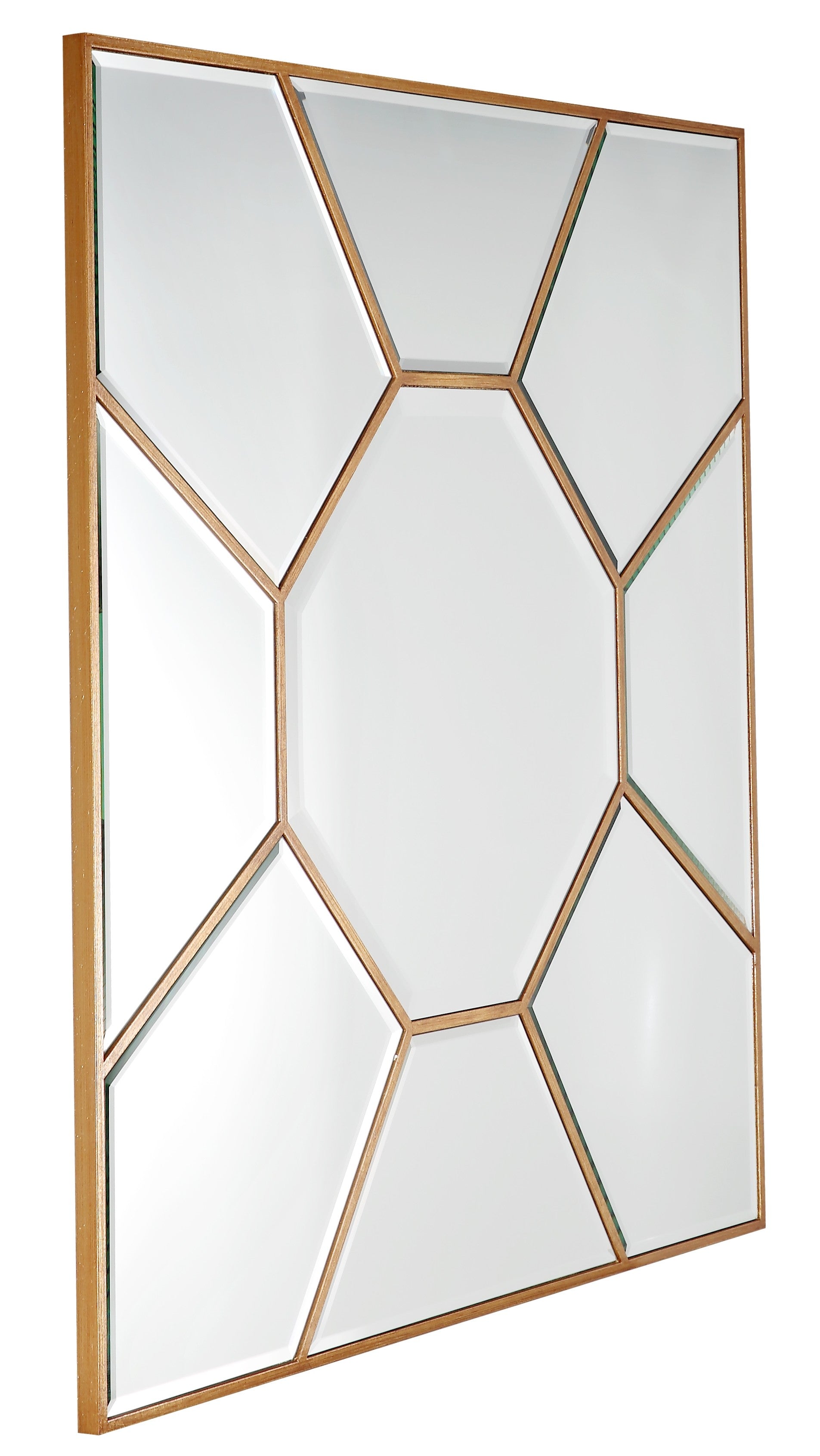 Gold Square Accent Metal Mirror