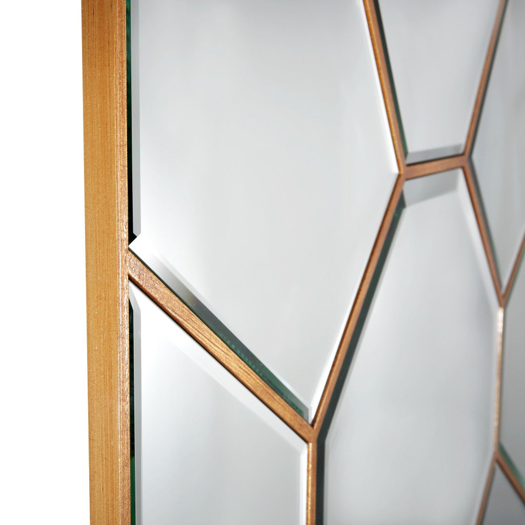 Gold Square Accent Metal Mirror