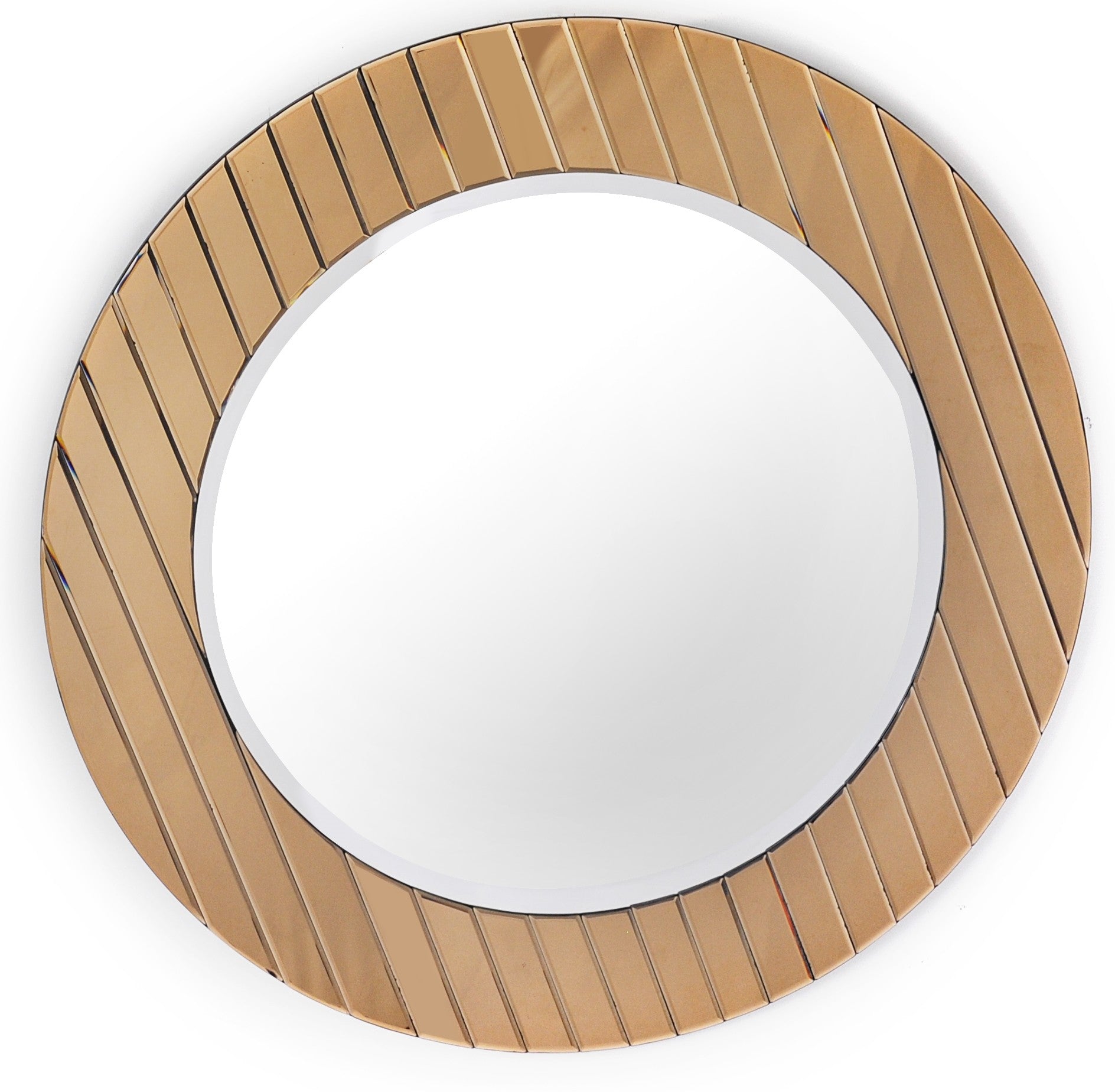 Gold Round Accent Glass Mirror