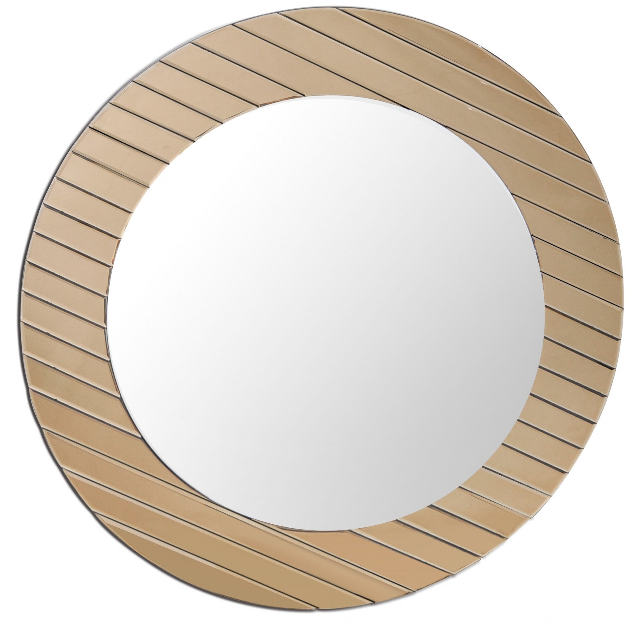 Gold Round Accent Glass Mirror