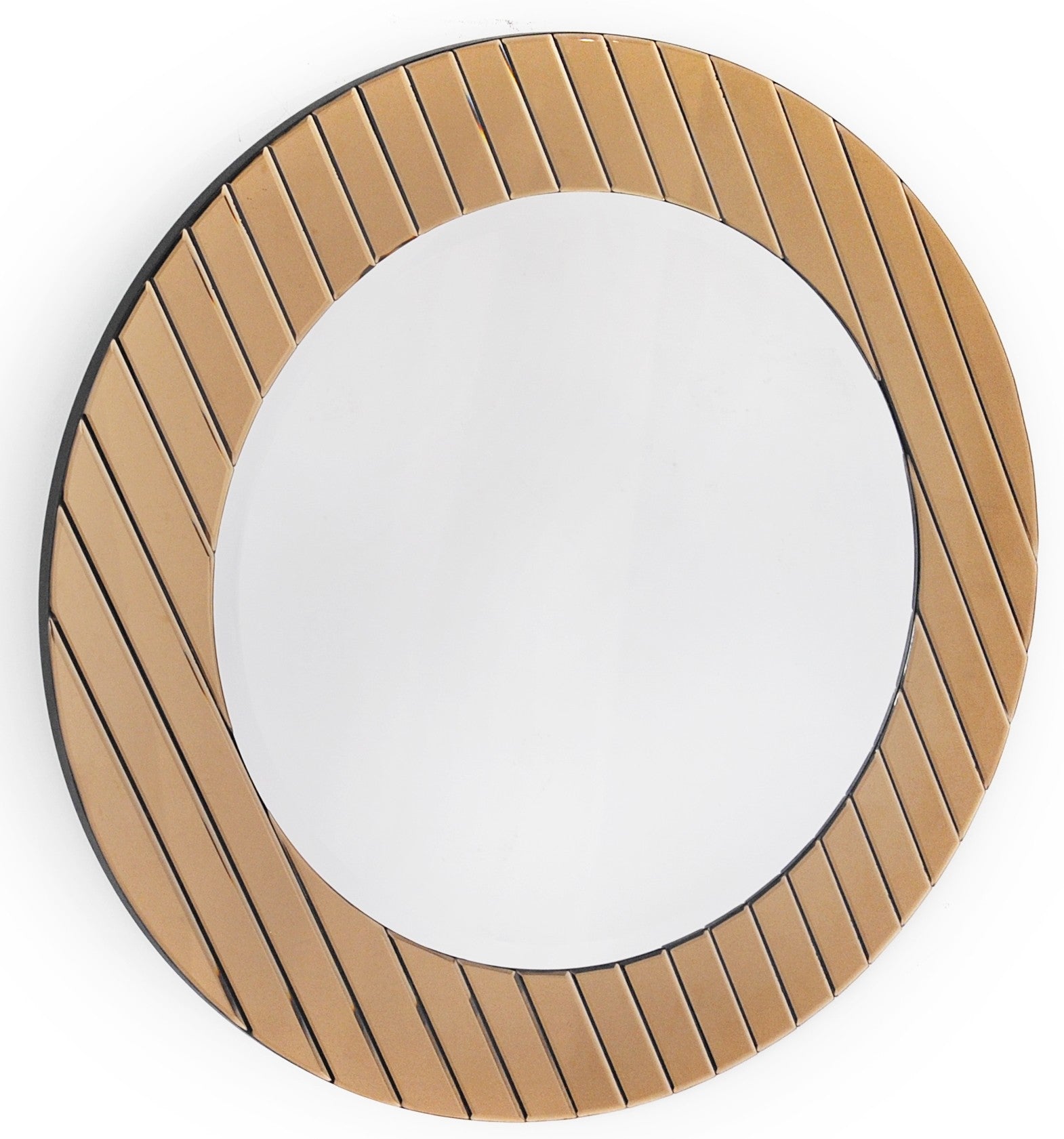 Gold Round Accent Glass Mirror